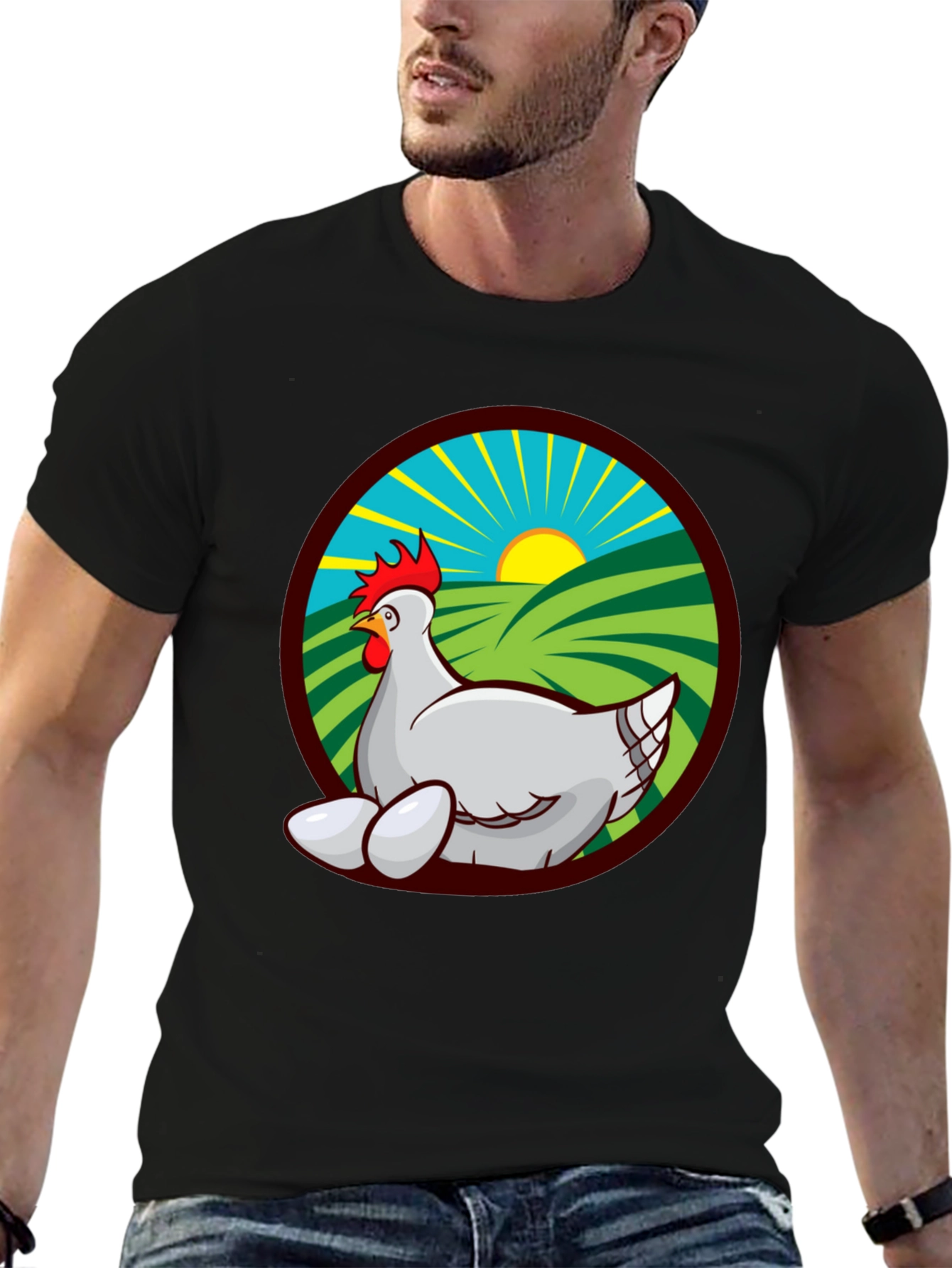 Chicken and Eggs Graphic Tee - Farm Fresh Design