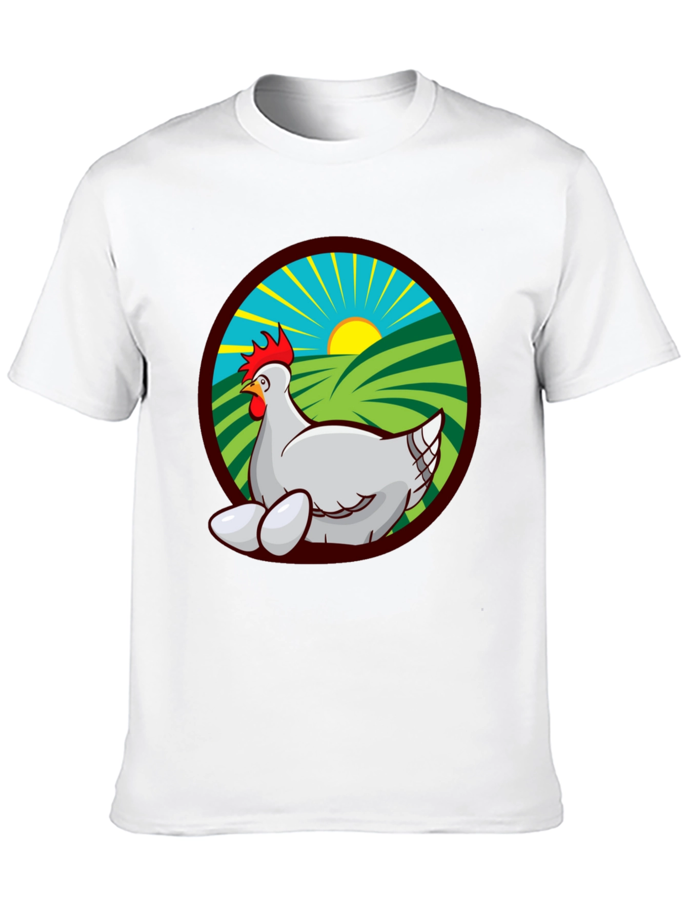 Chicken and Eggs Graphic Tee - Farm Fresh Design