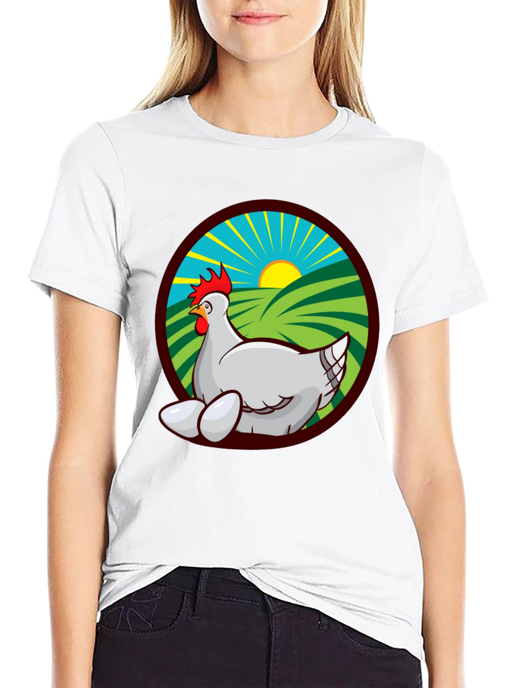 Chicken and Eggs Graphic Tee - Farm Fresh Design