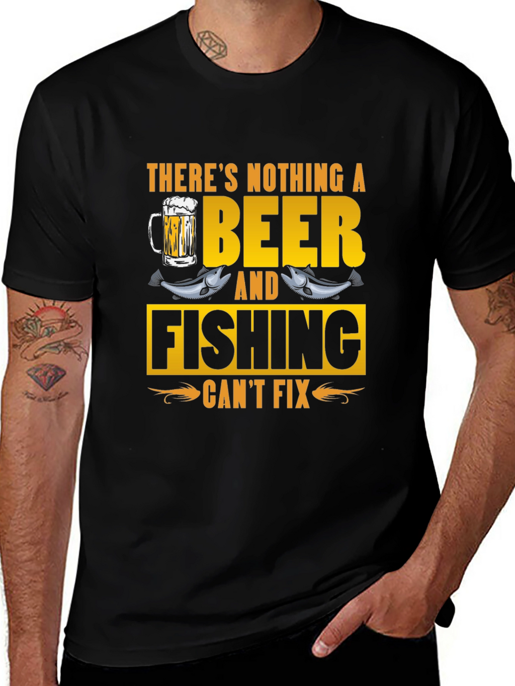 Beer & Fishing Fix T-Shirt - Mens Graphic Tee