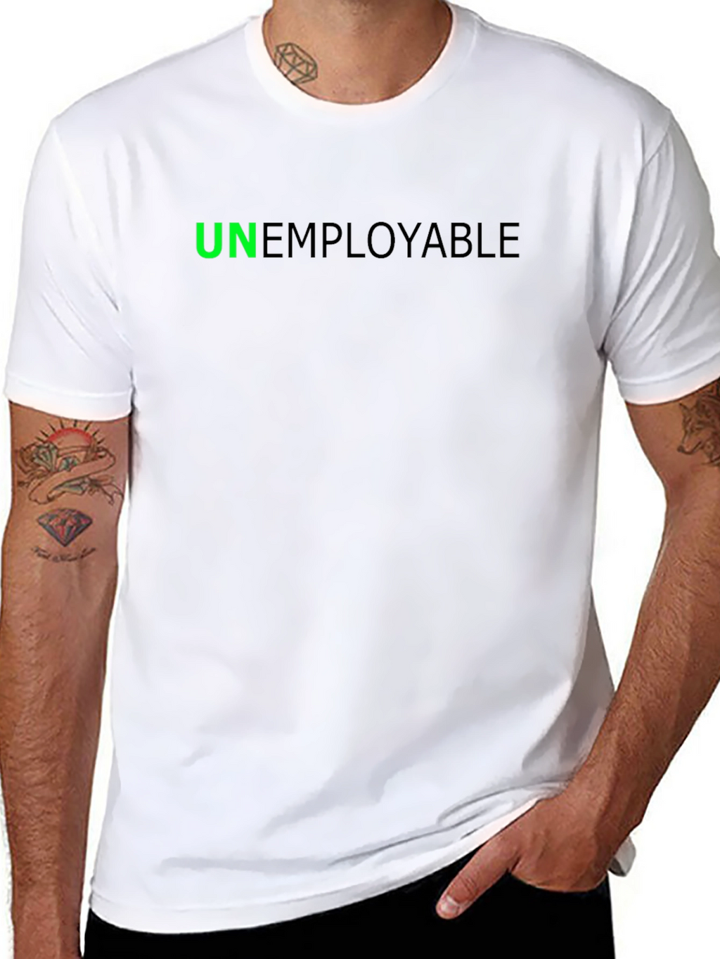 Unemployable Graphic Tee - Black Cotton Blend T-Shirt