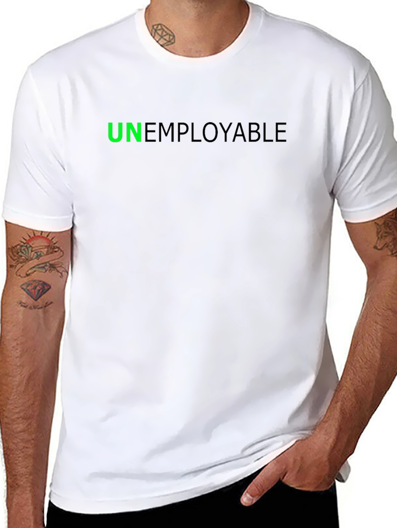 Unemployable Graphic Tee - Black Cotton Blend T-Shirt