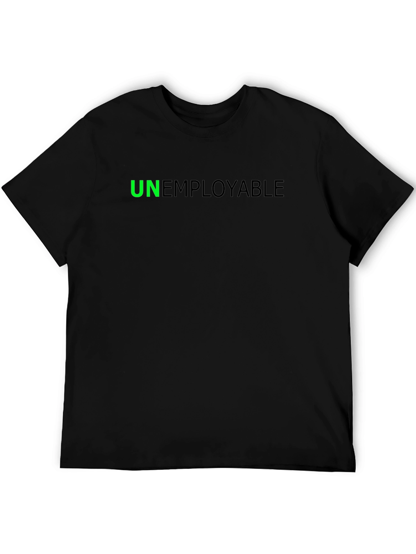 Unemployable Graphic Tee - Black Cotton Blend T-Shirt