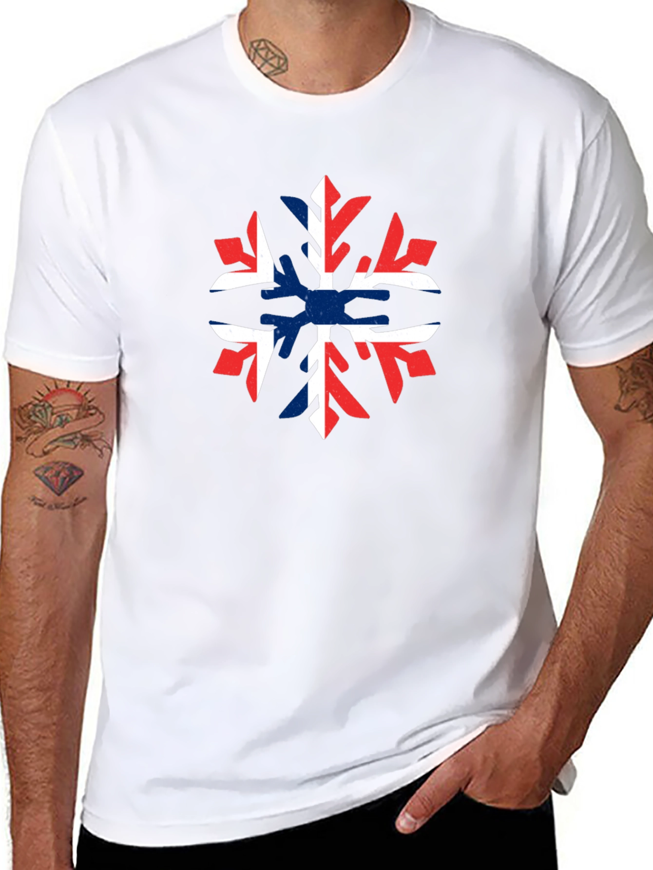 Norway Flag Snowflake Graphic T-Shirt
