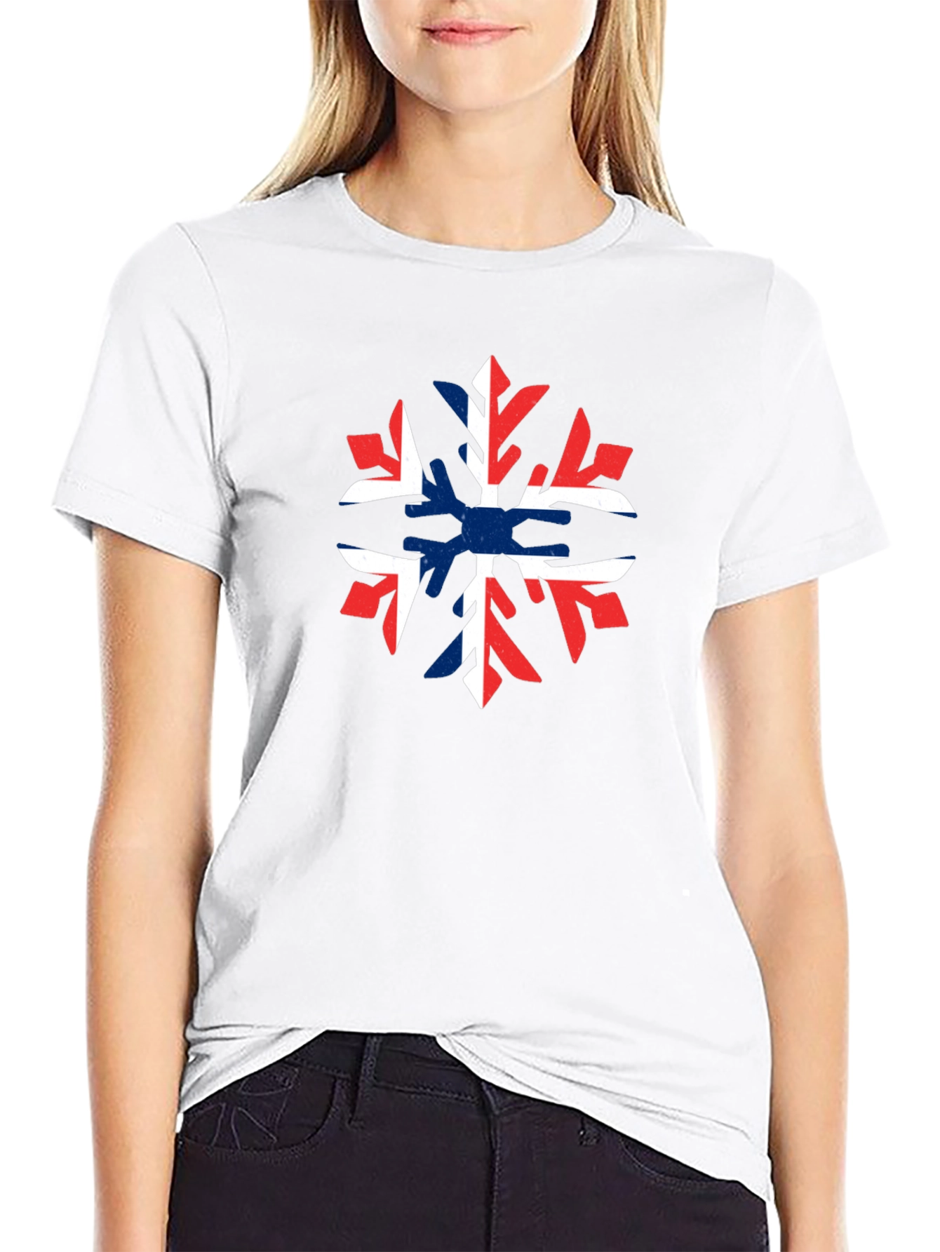 Norway Flag Snowflake Graphic T-Shirt