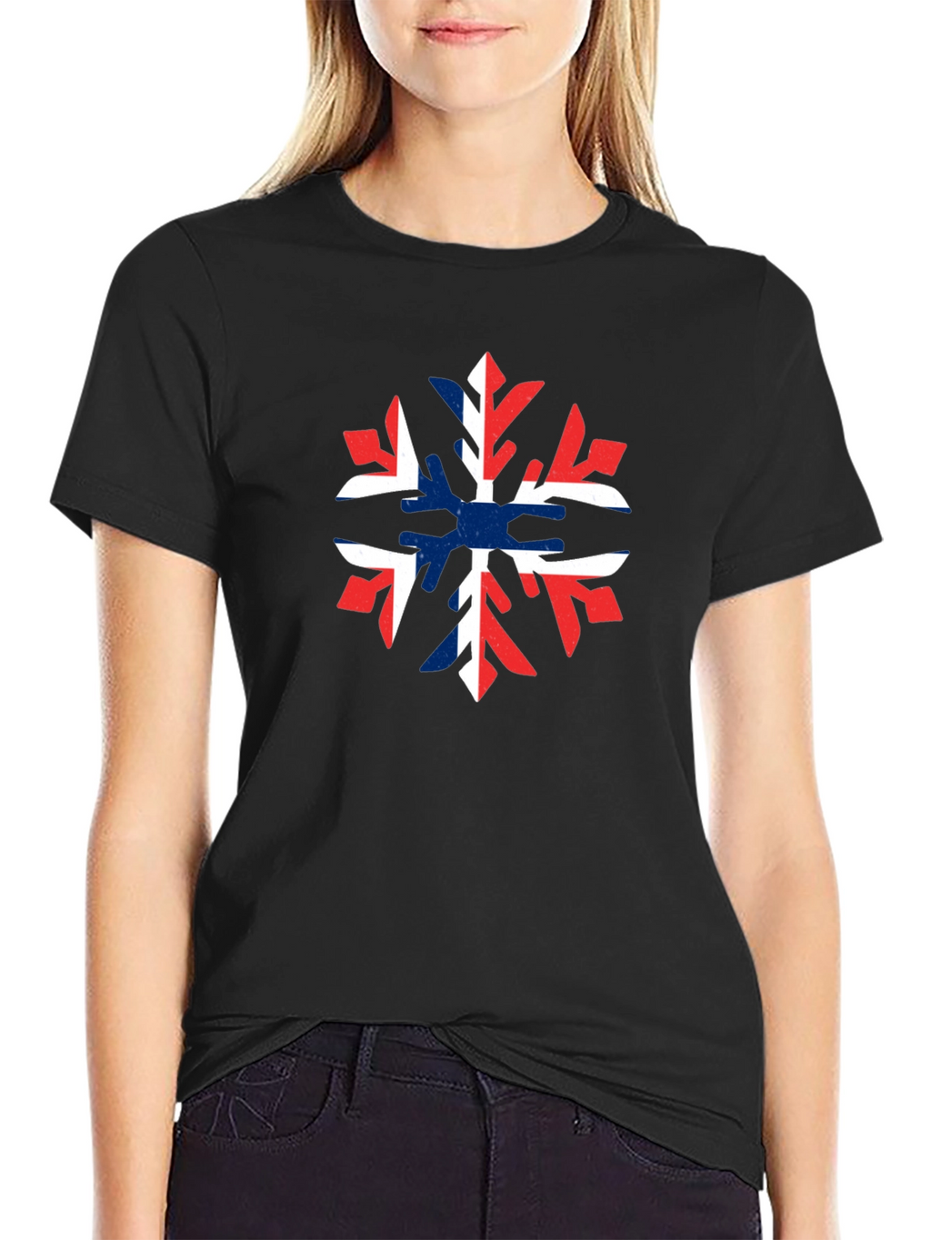Norway Flag Snowflake Graphic T-Shirt
