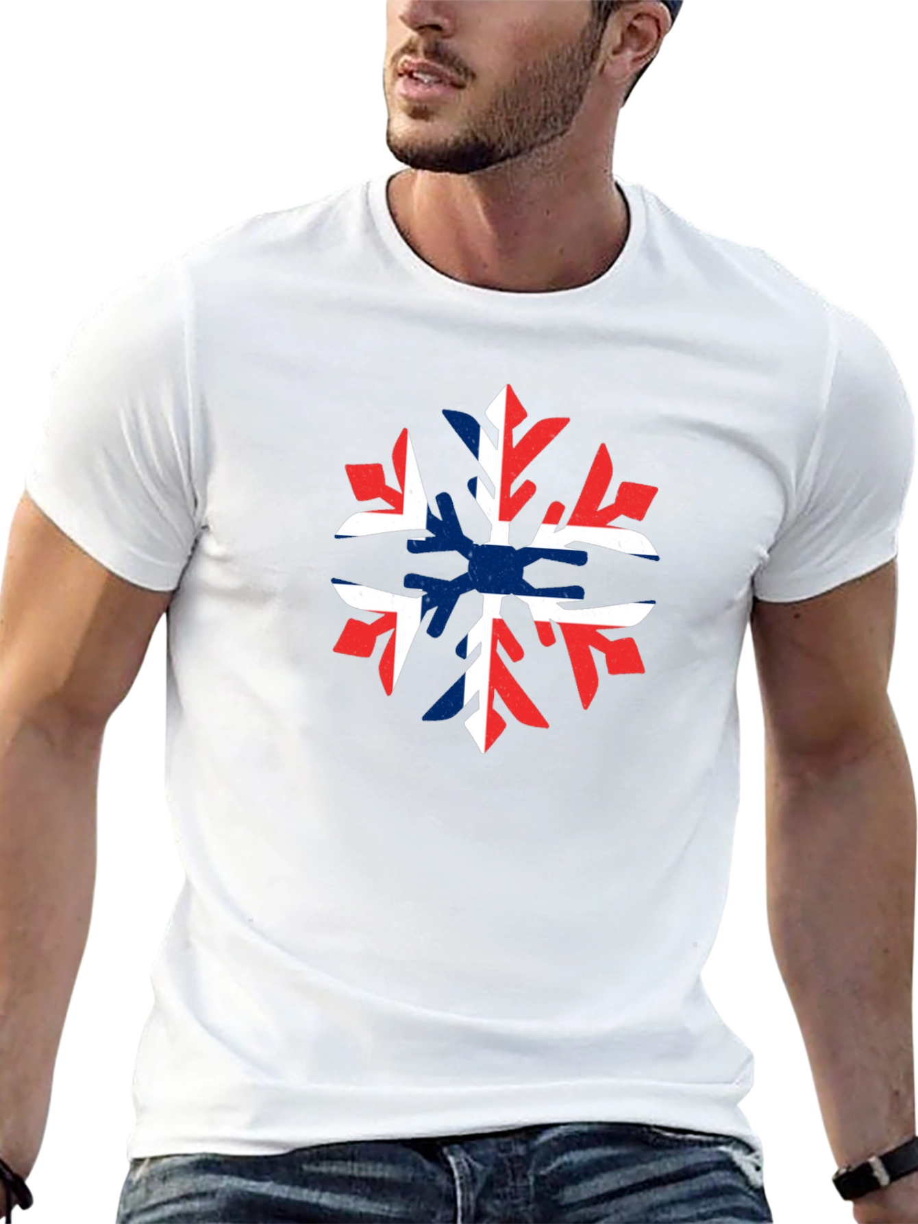 Norway Flag Snowflake Graphic T-Shirt
