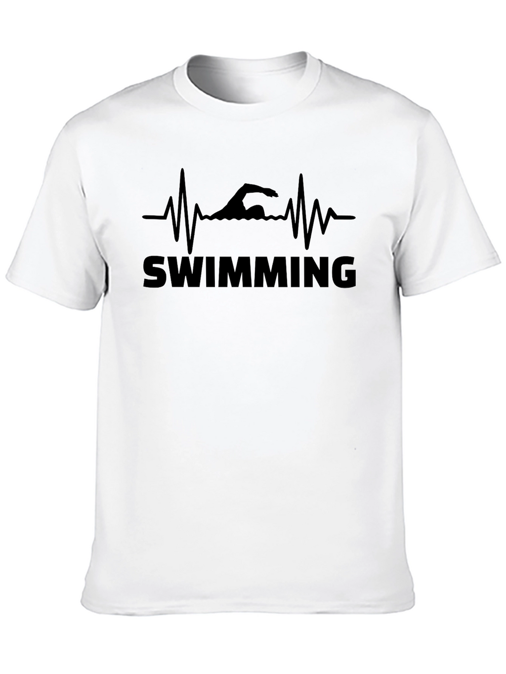 Swimming Heartbeat T-Shirt - Mens Black Graphic Tee