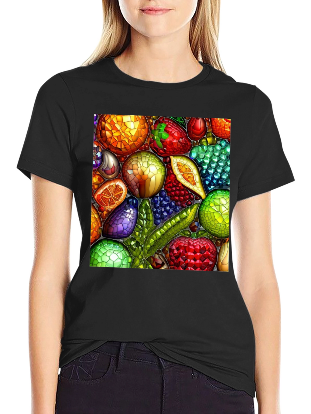 Fruit Mosaic Graphic T-Shirt