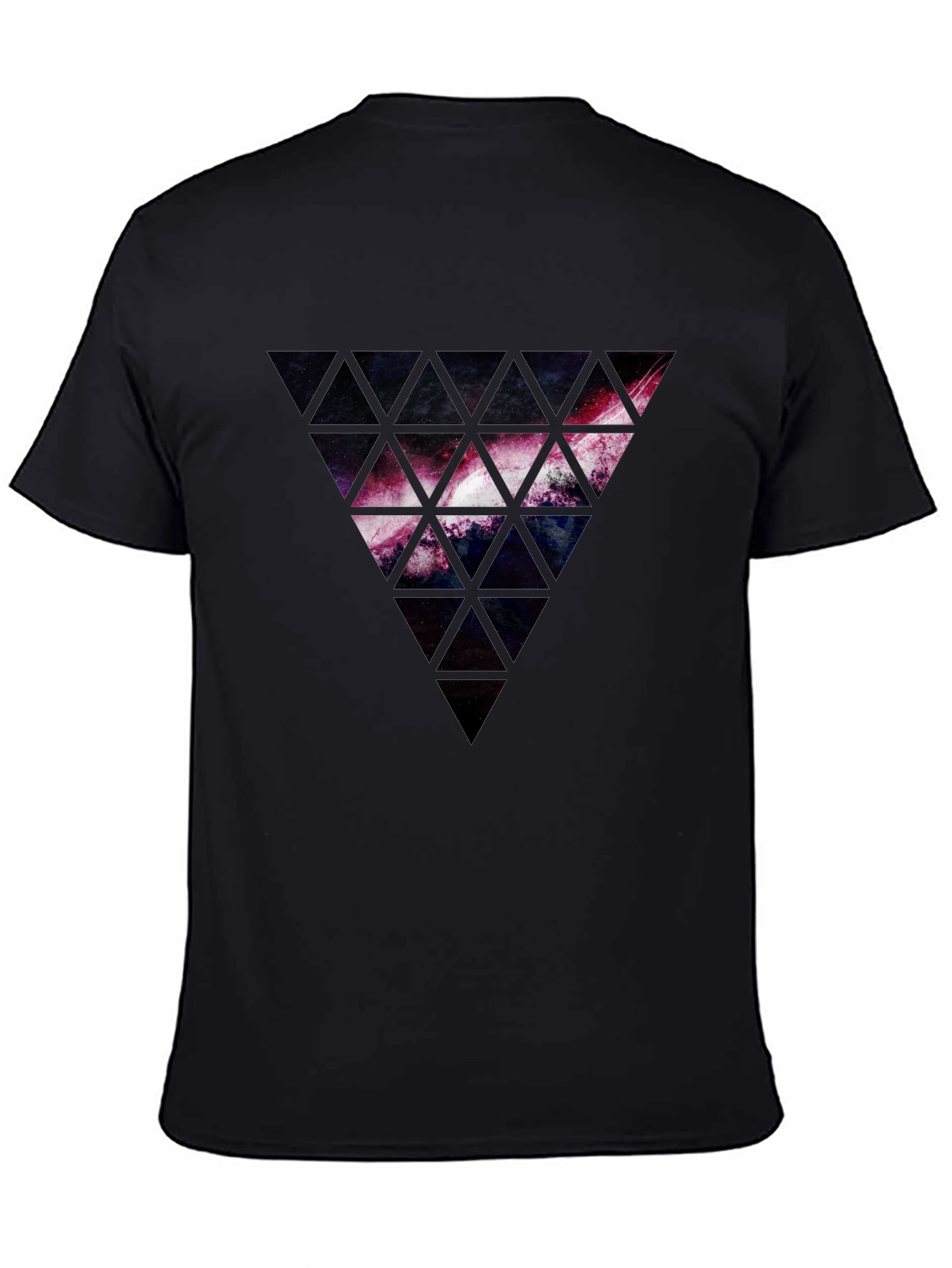 Galaxy Triangle Graphic Black T-Shirt