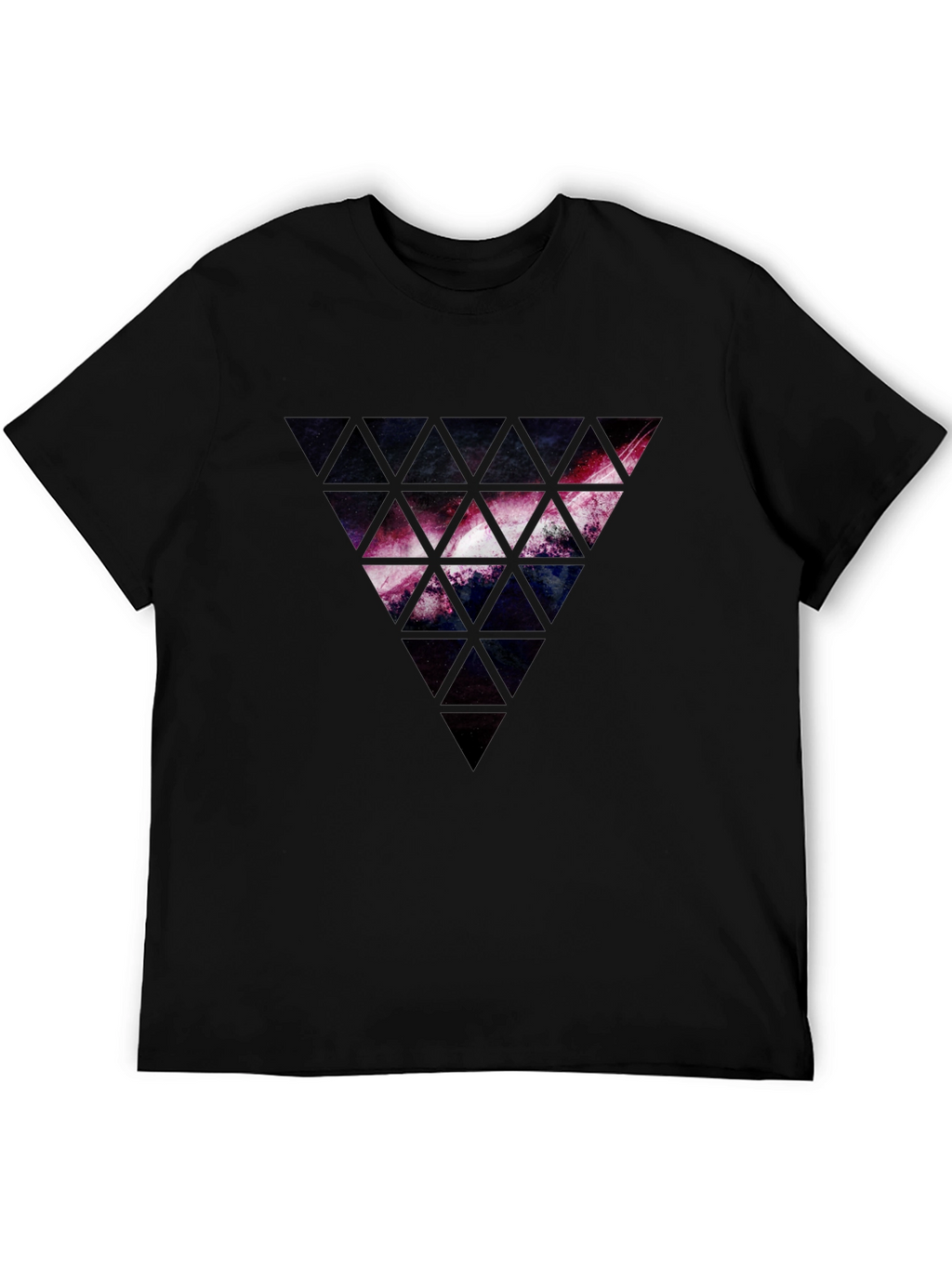 Galaxy Triangle Graphic Black T-Shirt