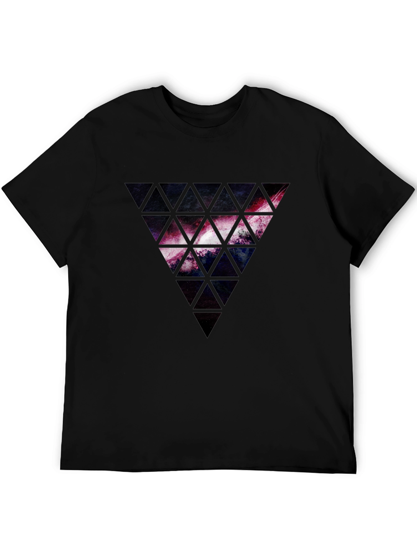Galaxy Triangle Graphic Black T-Shirt