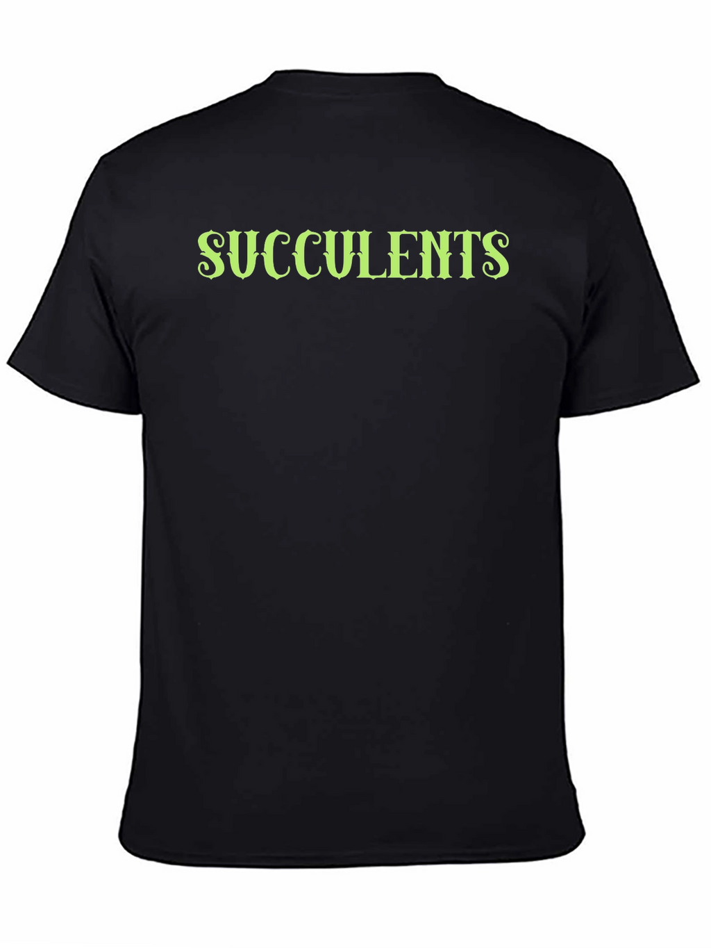 Succulents Graphic Black T-Shirt