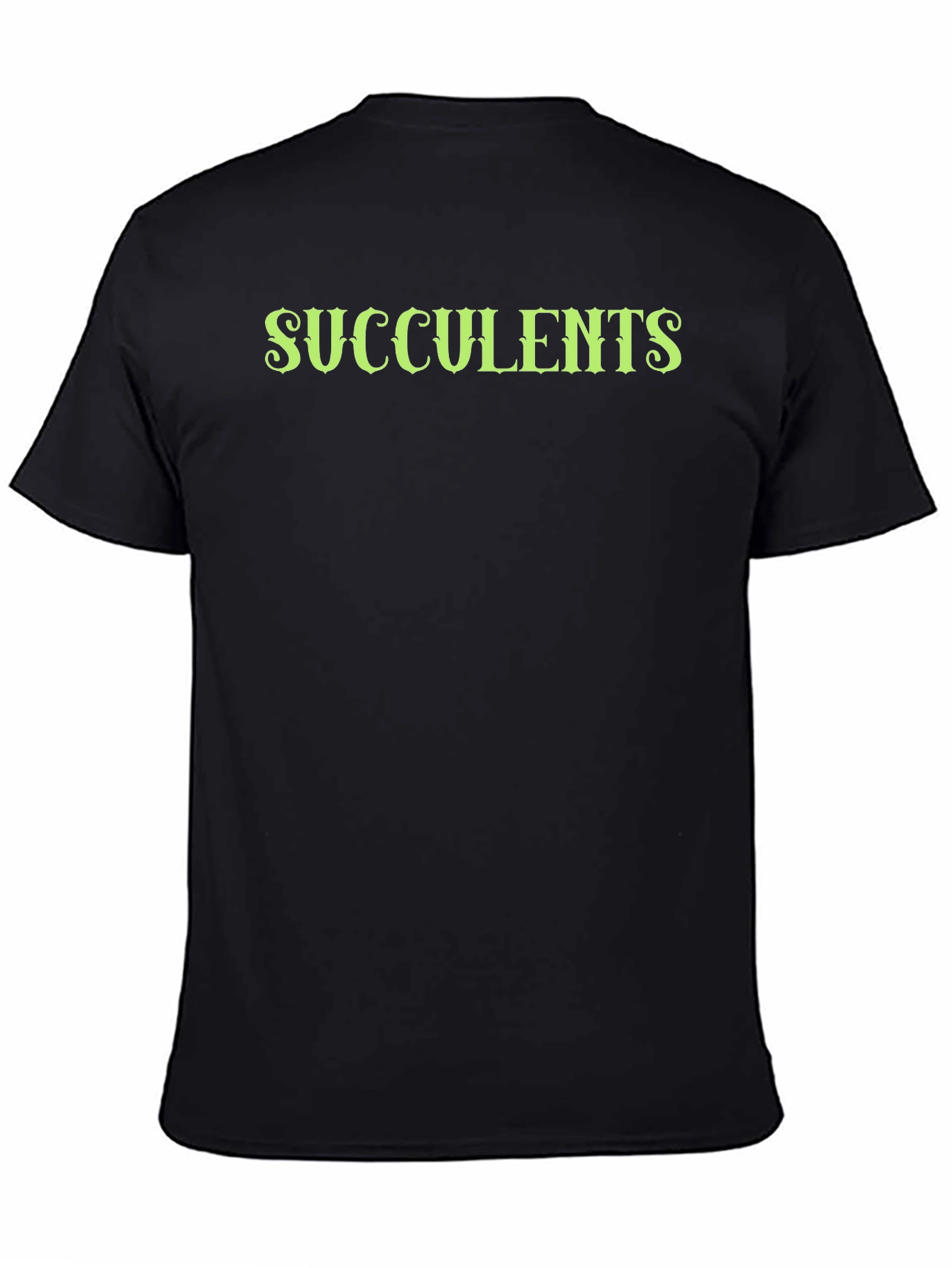 Succulents Graphic Black T-Shirt