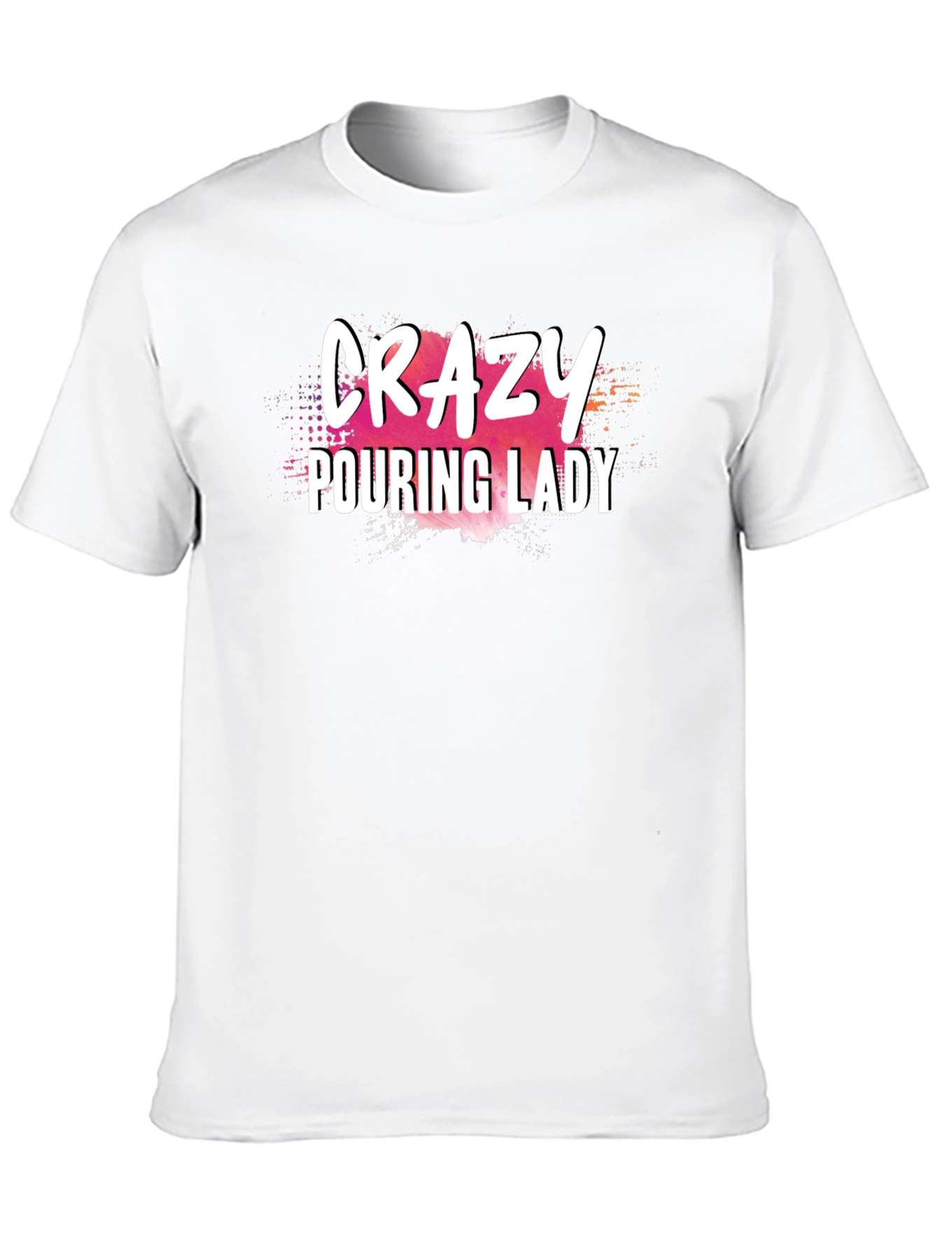 Crazy Pouring Lady Graphic Tee - Black