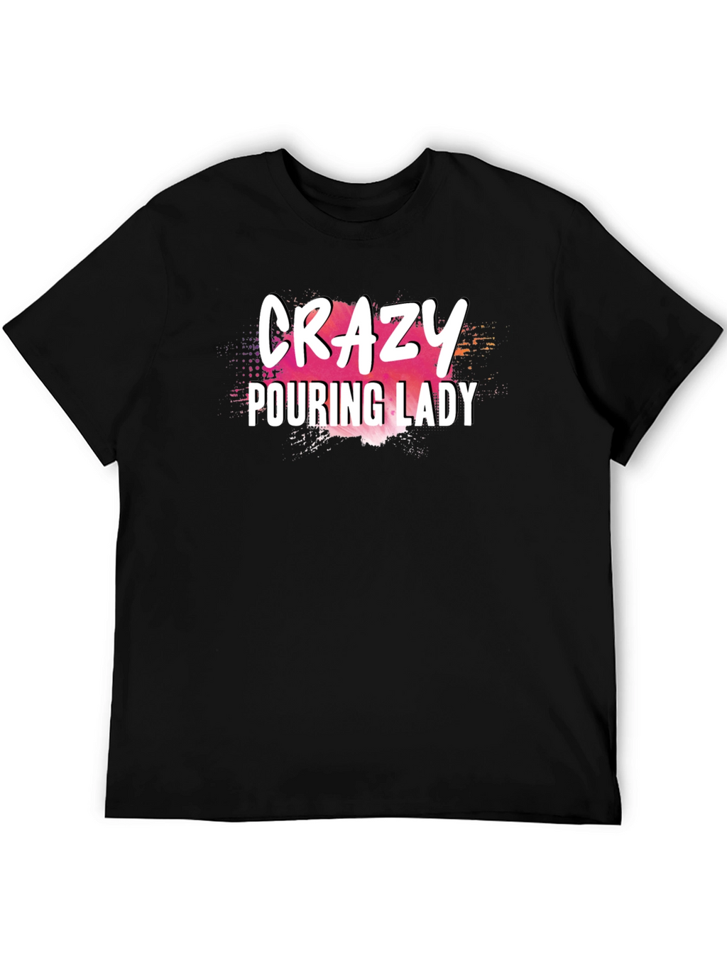 Crazy Pouring Lady Graphic Tee - Black