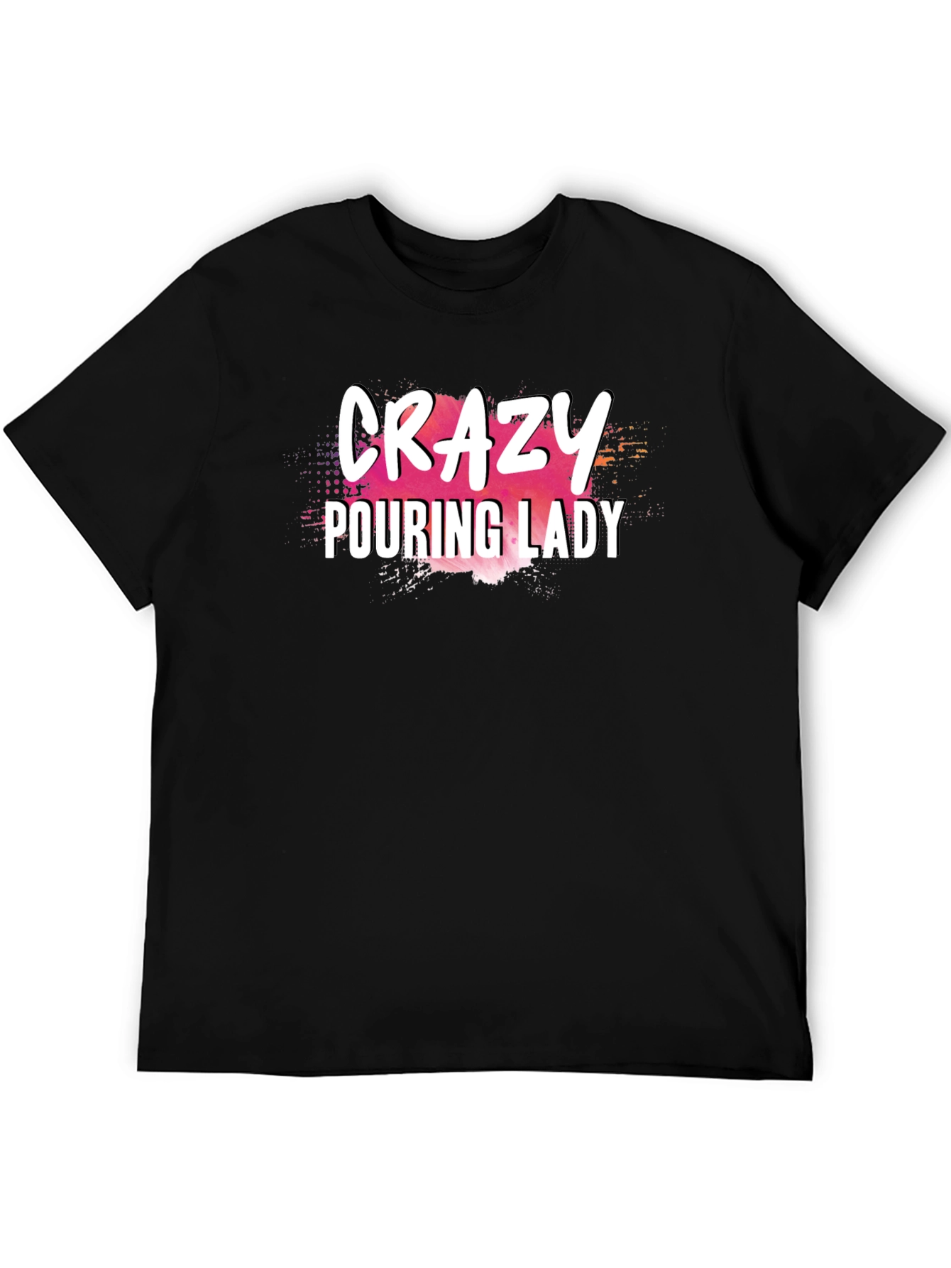 Crazy Pouring Lady Graphic Tee - Black
