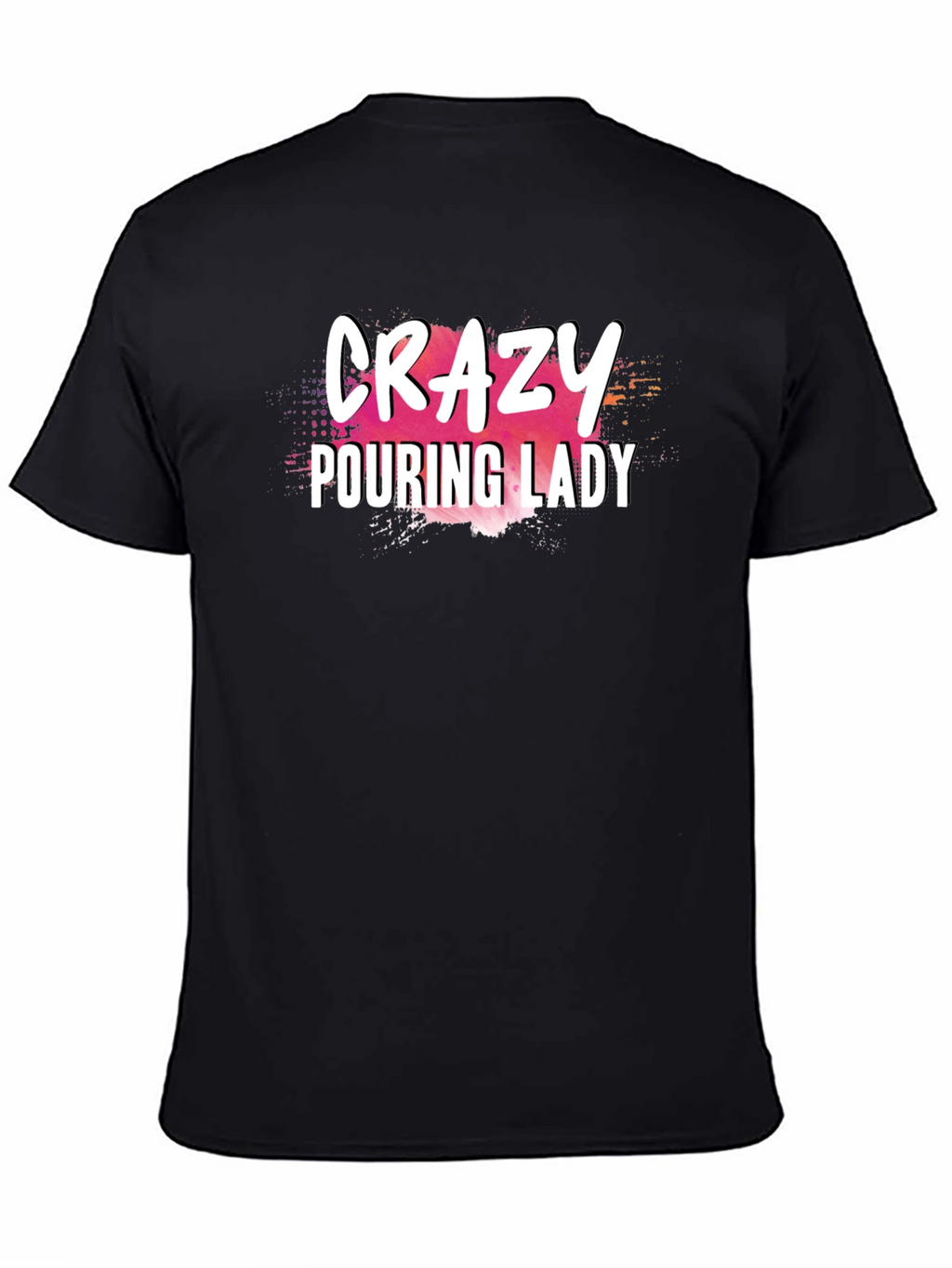 Crazy Pouring Lady Graphic Tee - Black