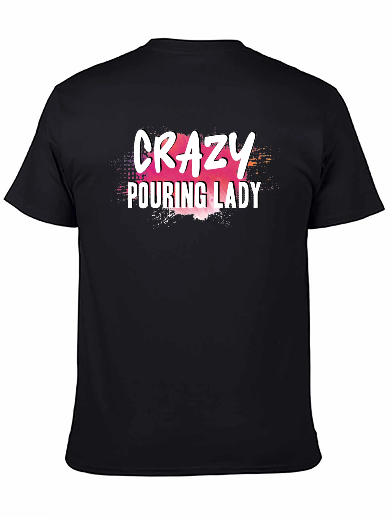 Crazy Pouring Lady Graphic Tee - Black