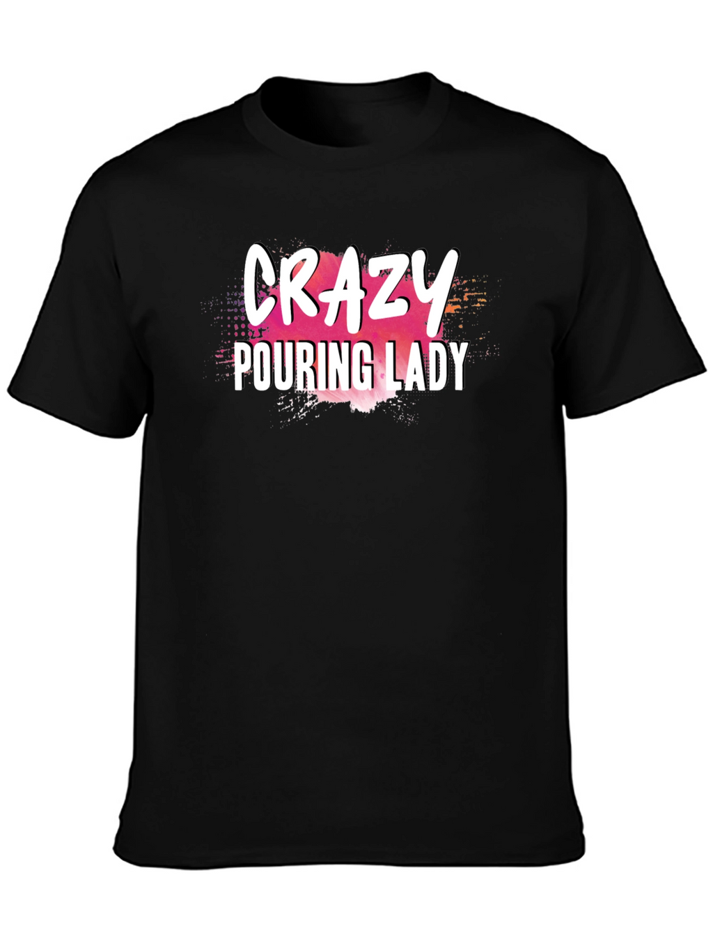 Crazy Pouring Lady Graphic Tee - Black