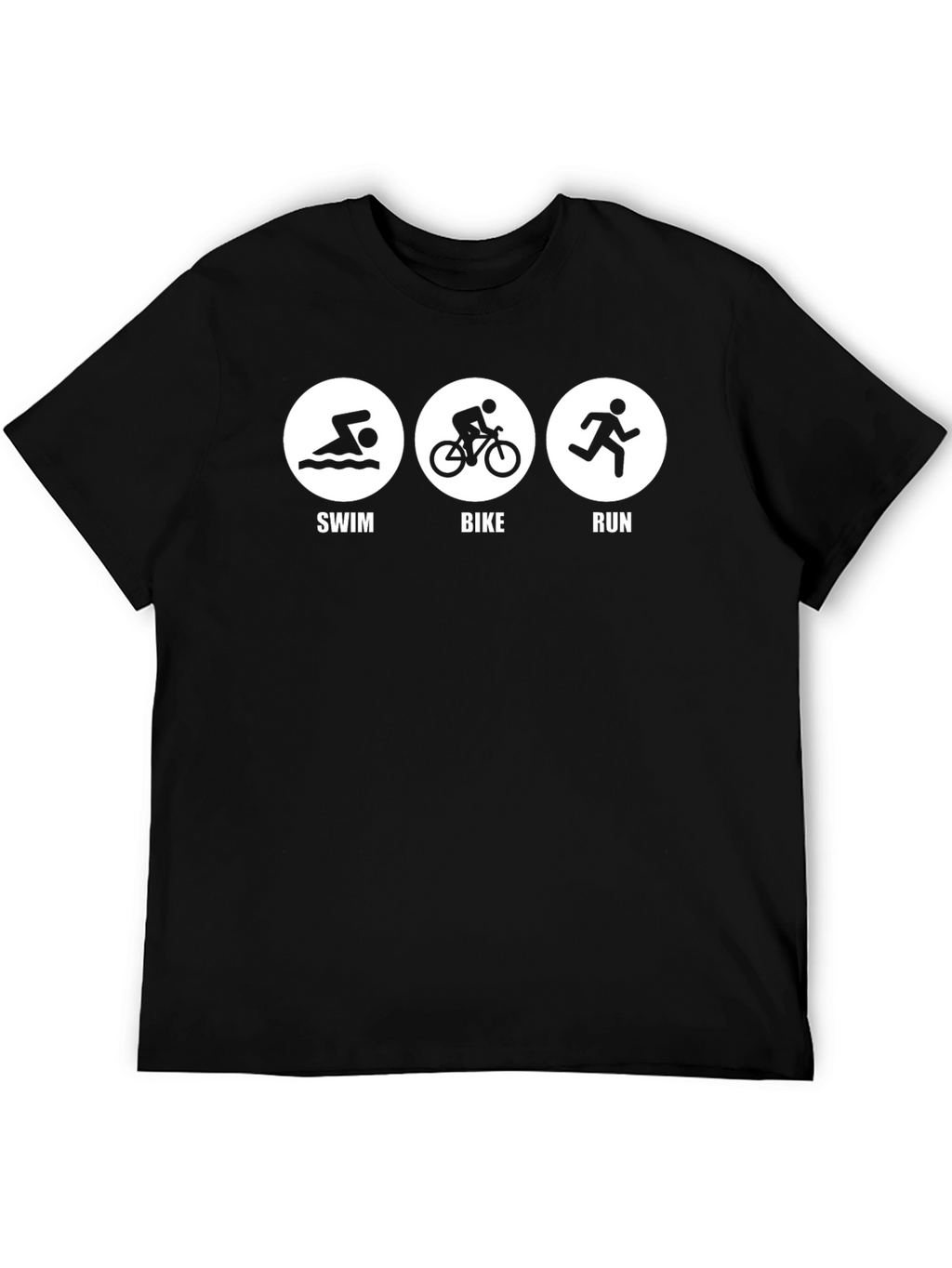Triathlon Black T-Shirt - Swim Bike Run!