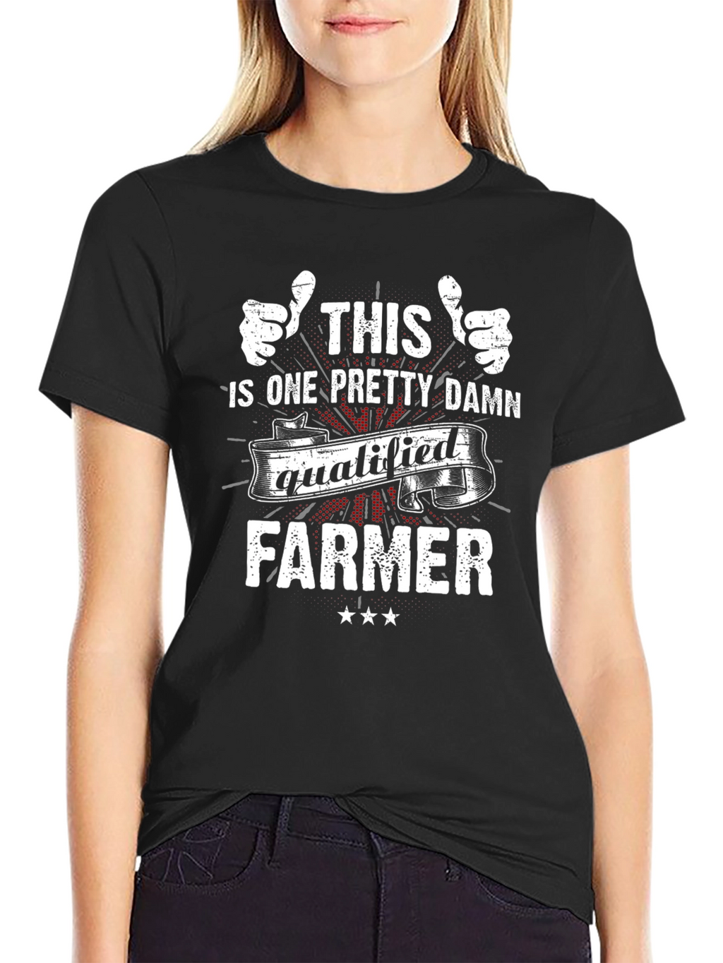Qualified Farmer Black T-Shirt Graphic Tee
