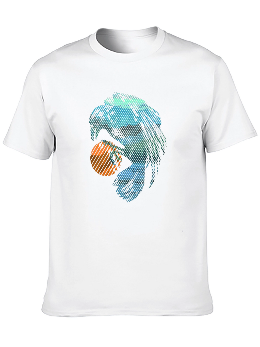 Abstract Eagle Graphic Tee - Trendy Casual Black T-Shirt