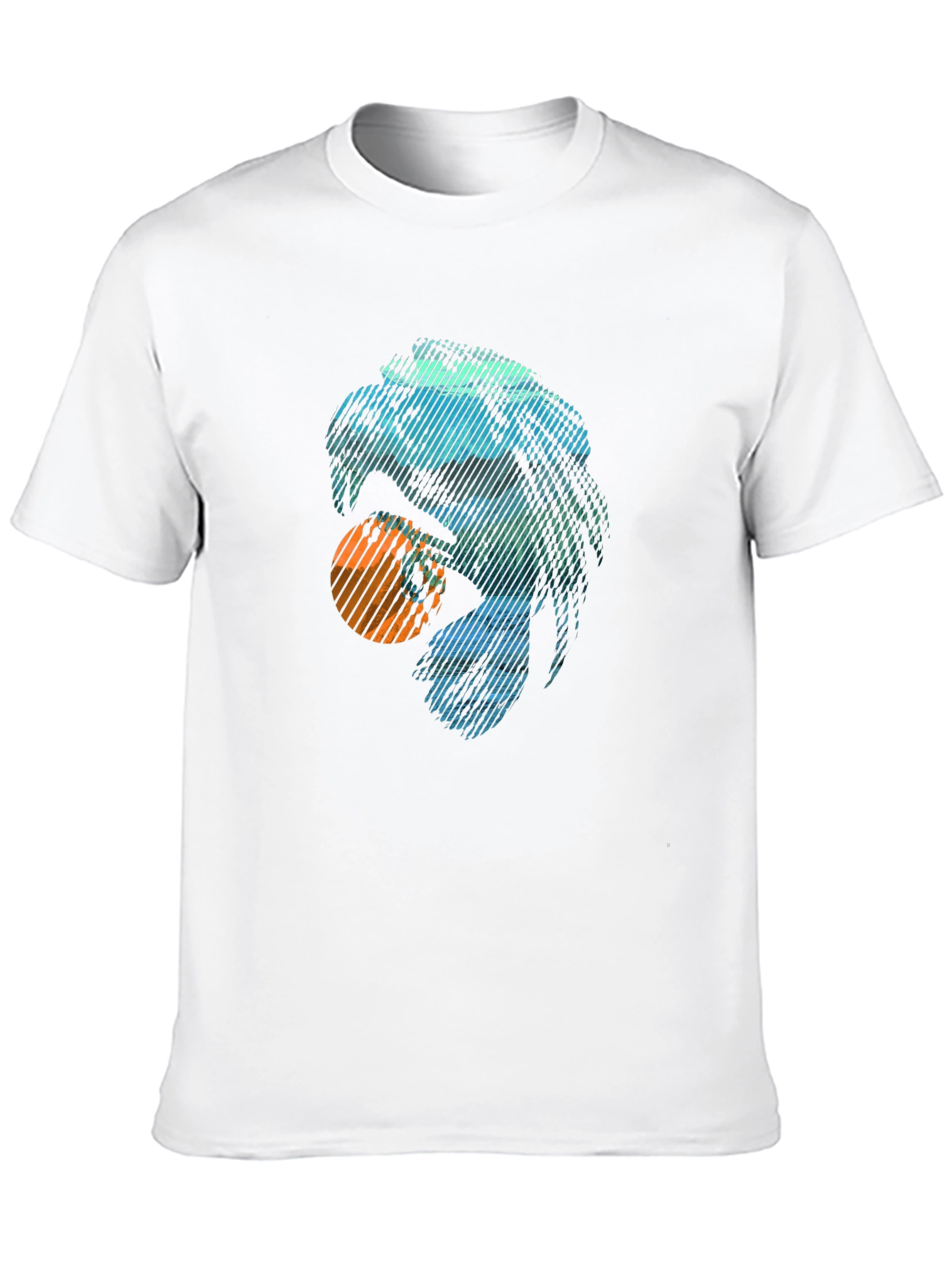 Abstract Eagle Graphic Tee - Trendy Casual Black T-Shirt