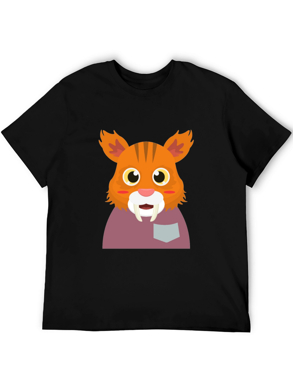 Saber-Tooth Tiger Cartoon Graphic Tee