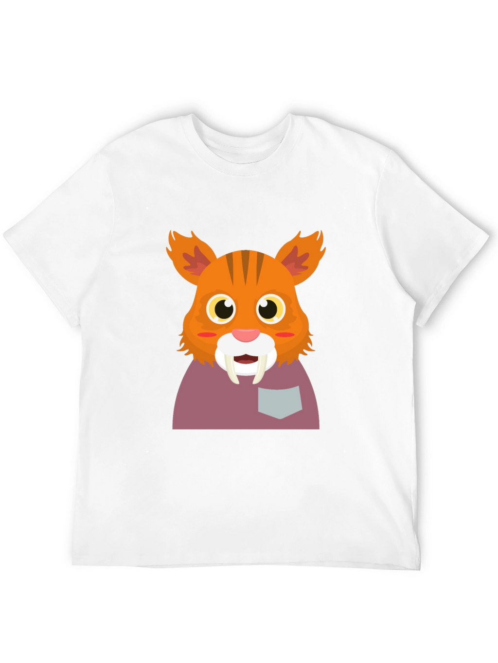 Saber-Tooth Tiger Cartoon Graphic Tee