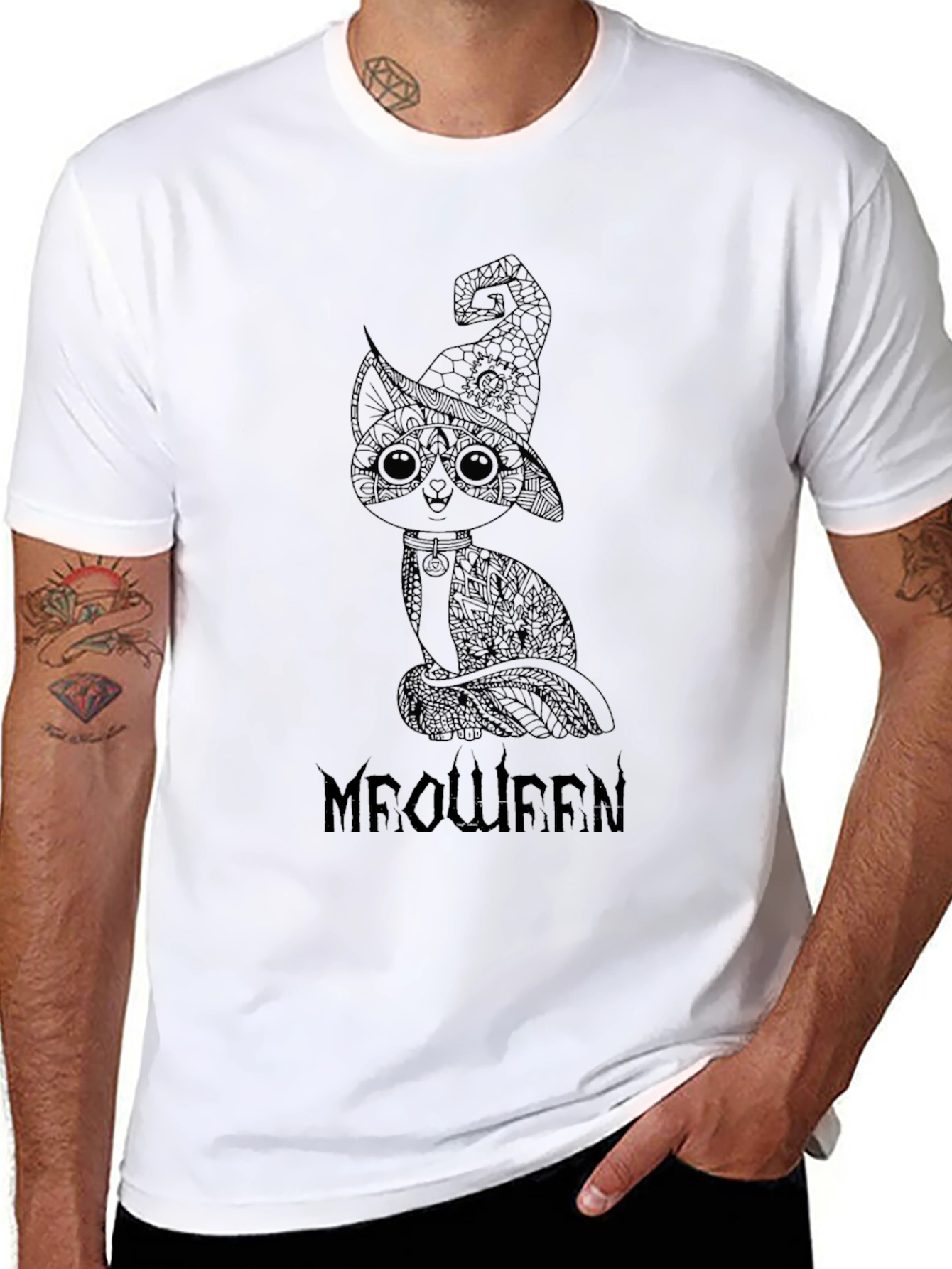 Meowween Black T-Shirt - Halloween Cat Tee