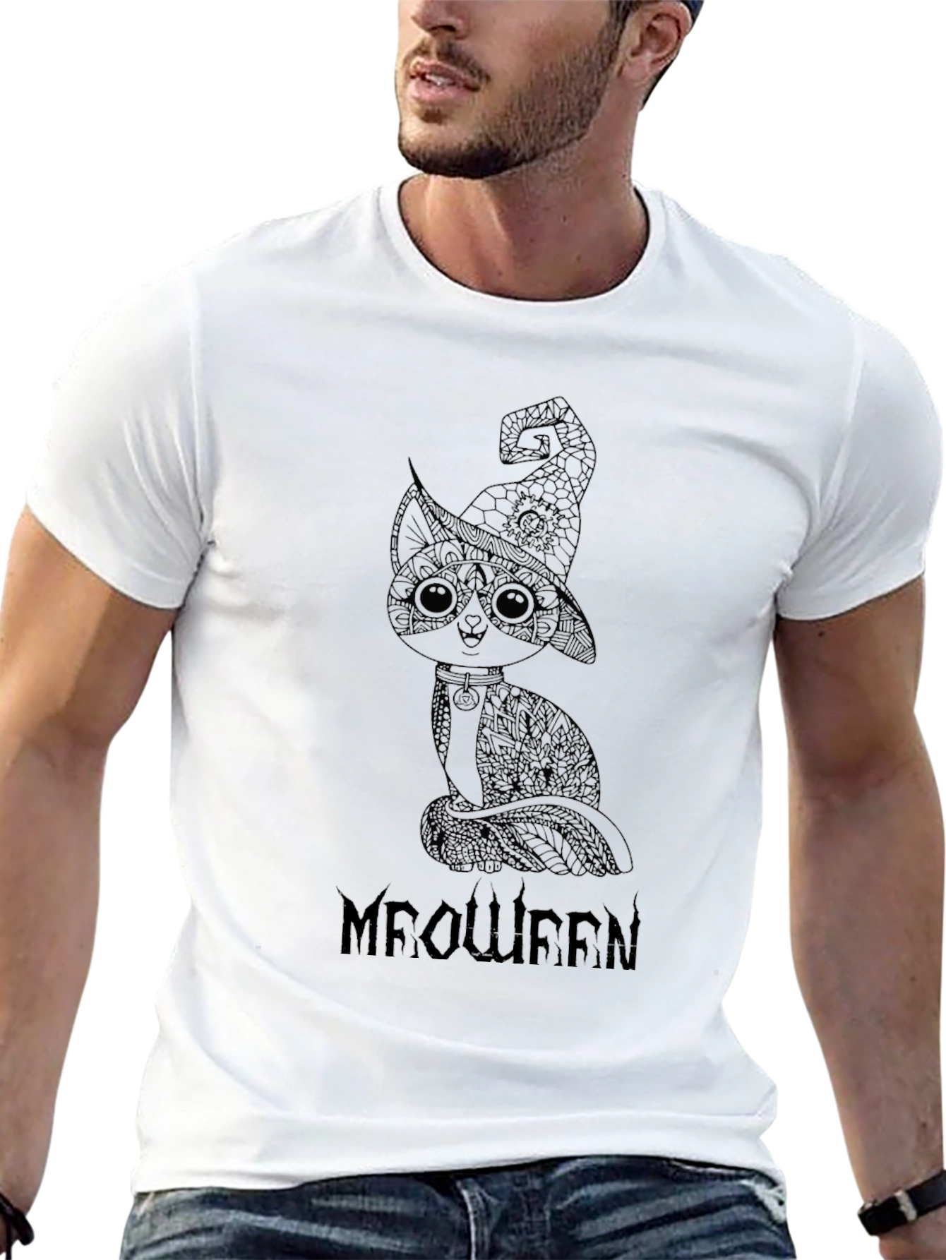 Meowween Black T-Shirt - Halloween Cat Tee