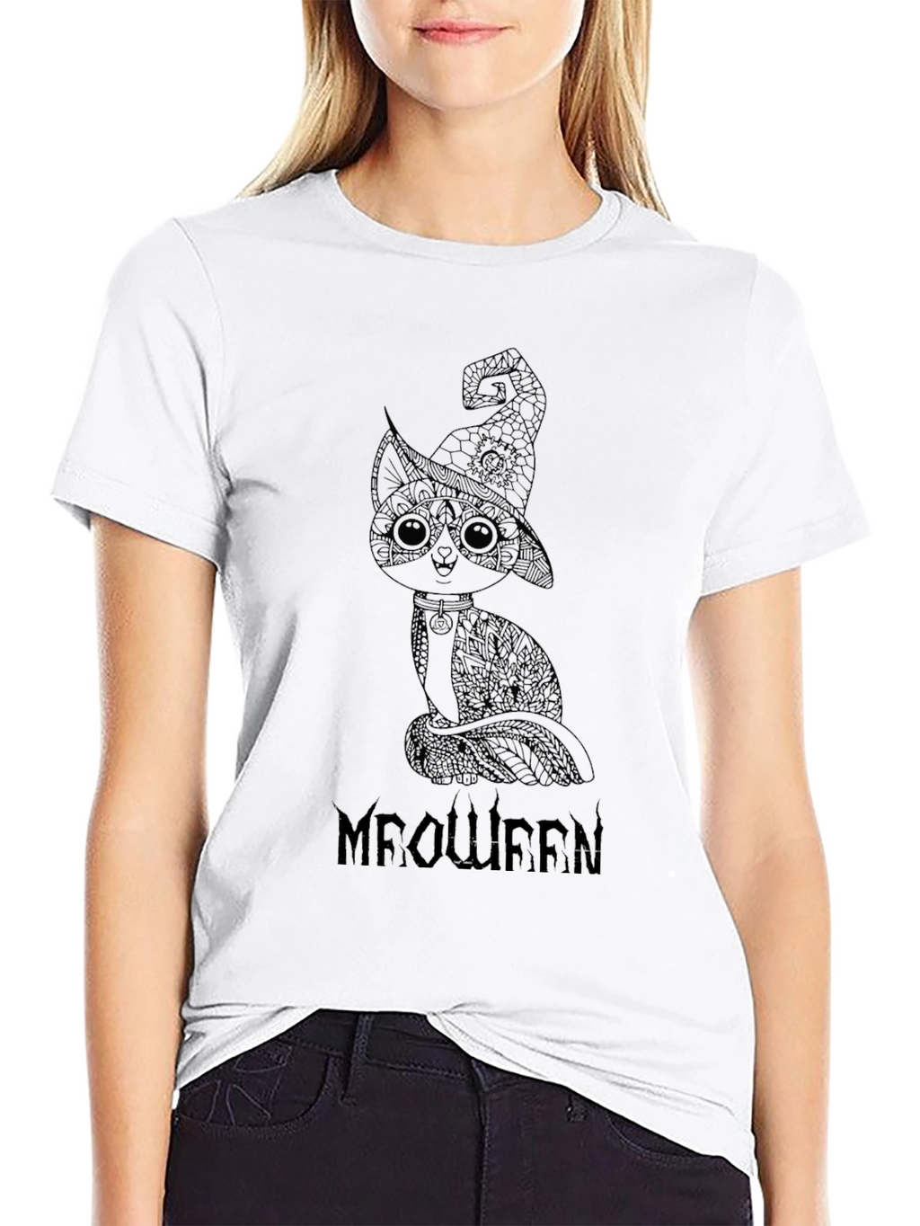 Meowween Black T-Shirt - Halloween Cat Tee