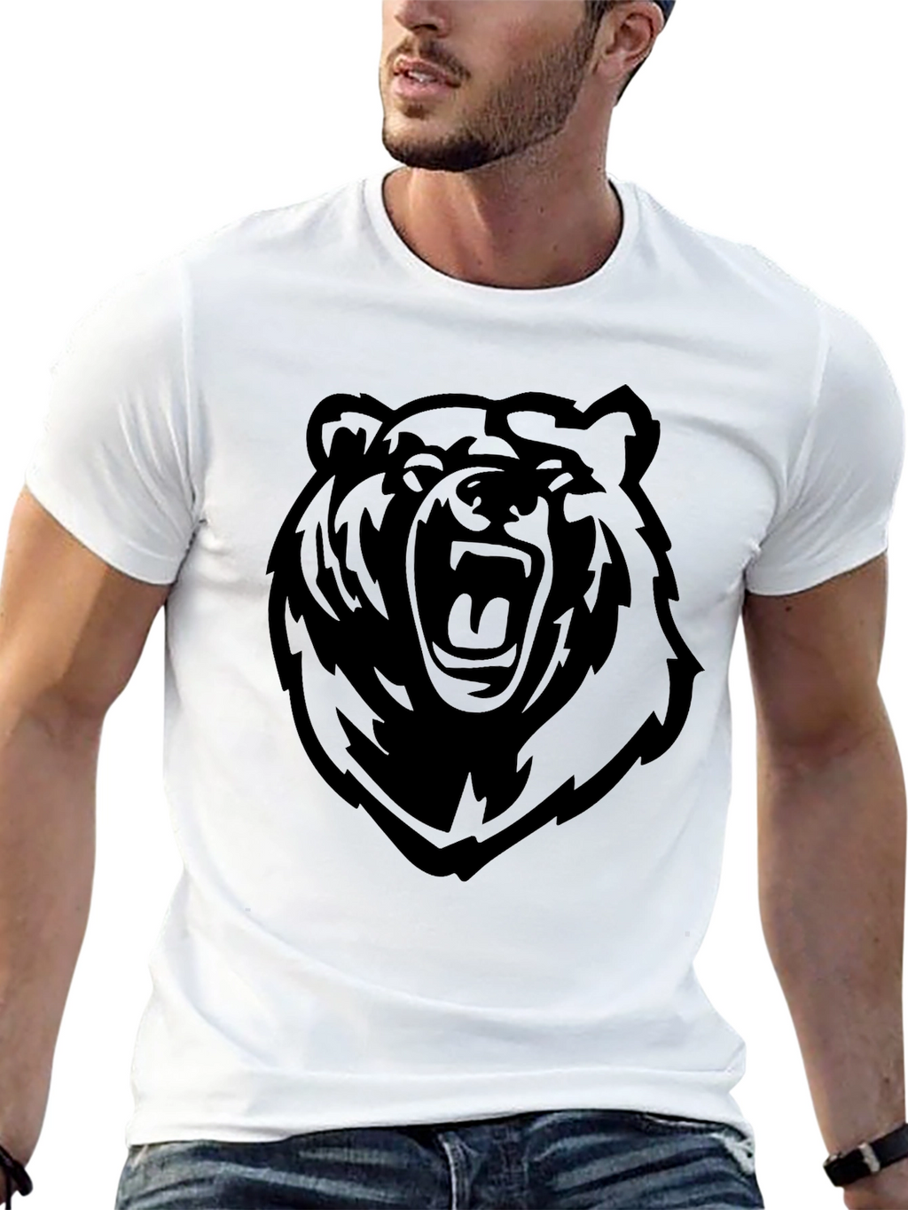 Bold Bear Graphic Tee - Mens Black T-Shirt