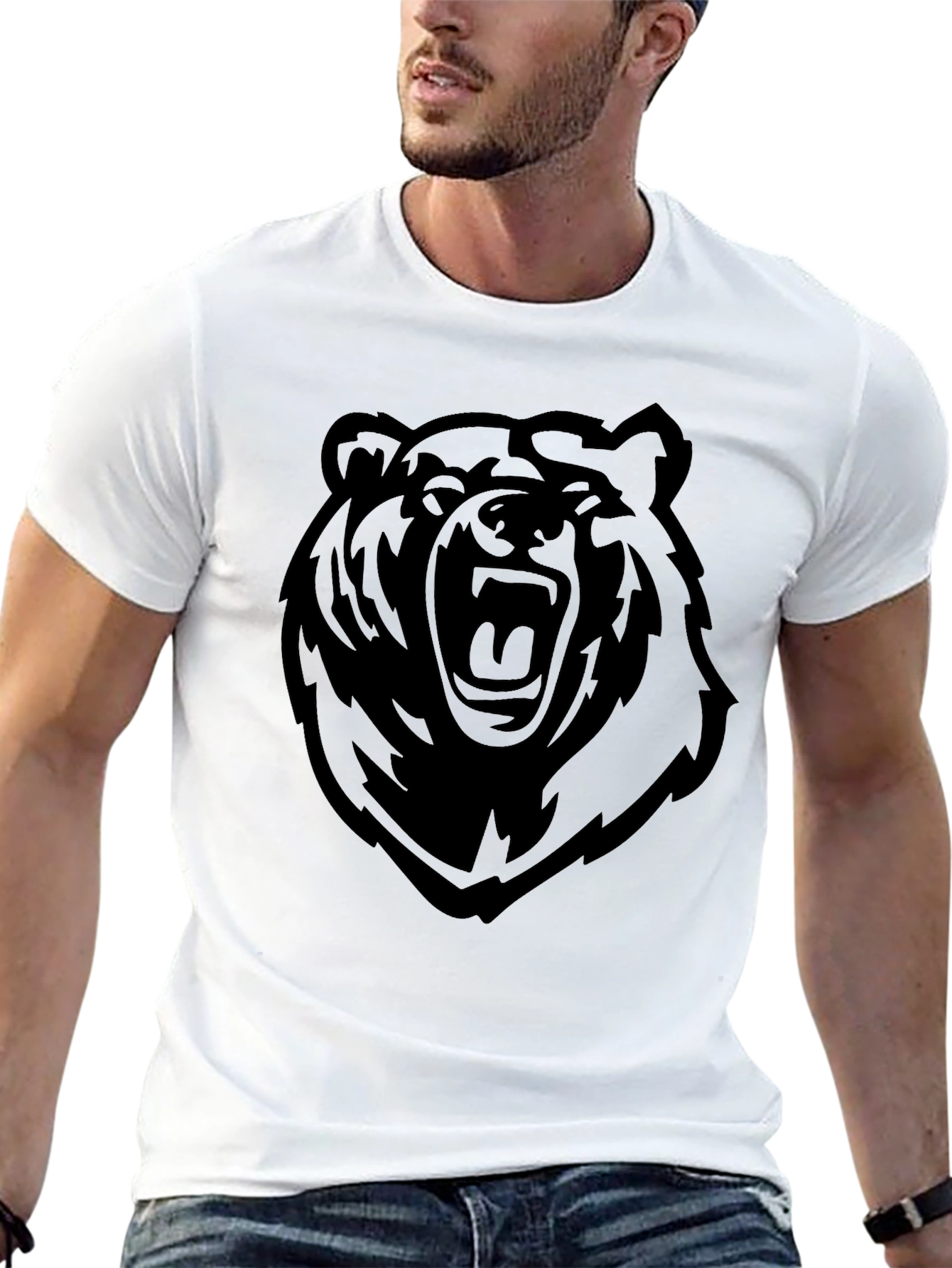 Bold Bear Graphic Tee - Mens Black T-Shirt