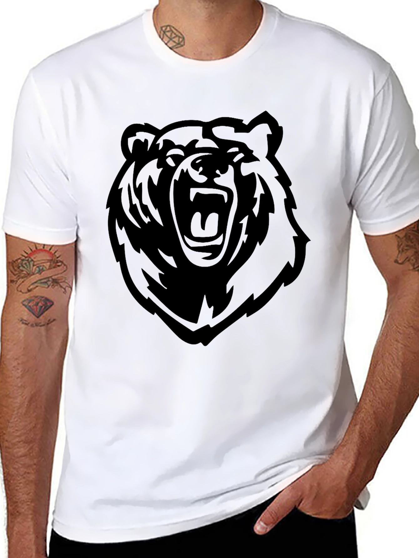 Bold Bear Graphic Tee - Mens Black T-Shirt