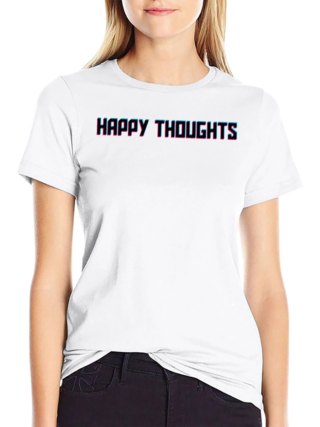 Happy Thoughts Graphic Tee - Black