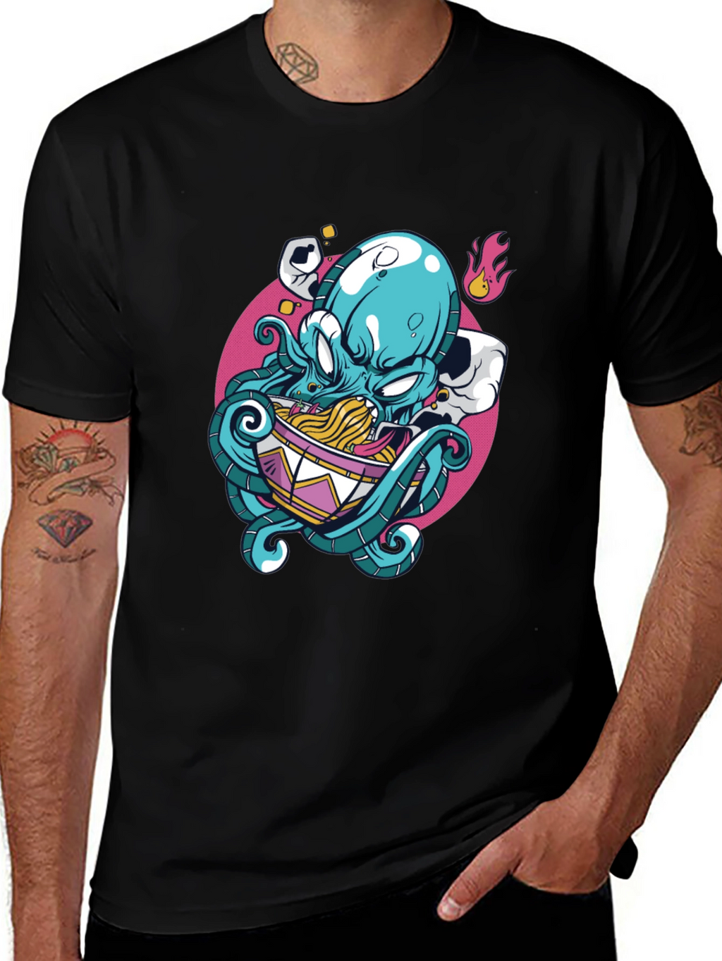 Octopus Ramen Graphic Tee - Unique Design