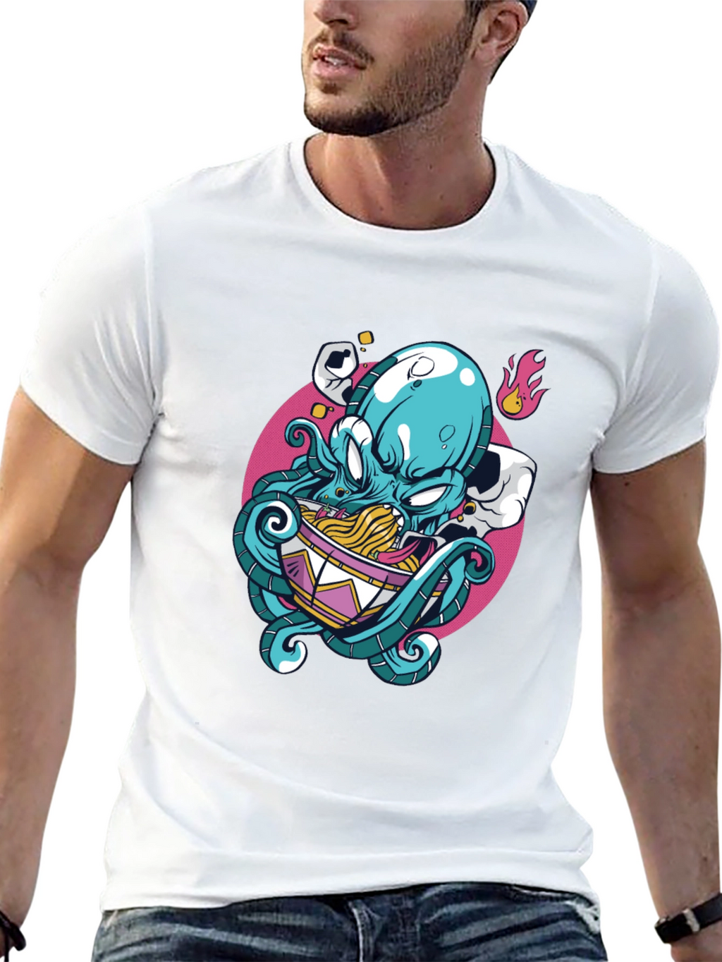 Octopus Ramen Graphic Tee - Unique Design