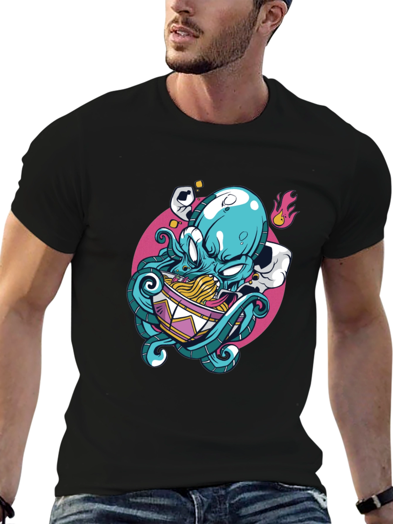Octopus Ramen Graphic Tee - Unique Design