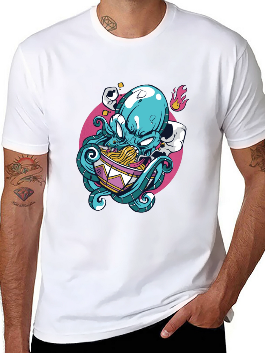 Octopus Ramen Graphic Tee - Unique Design