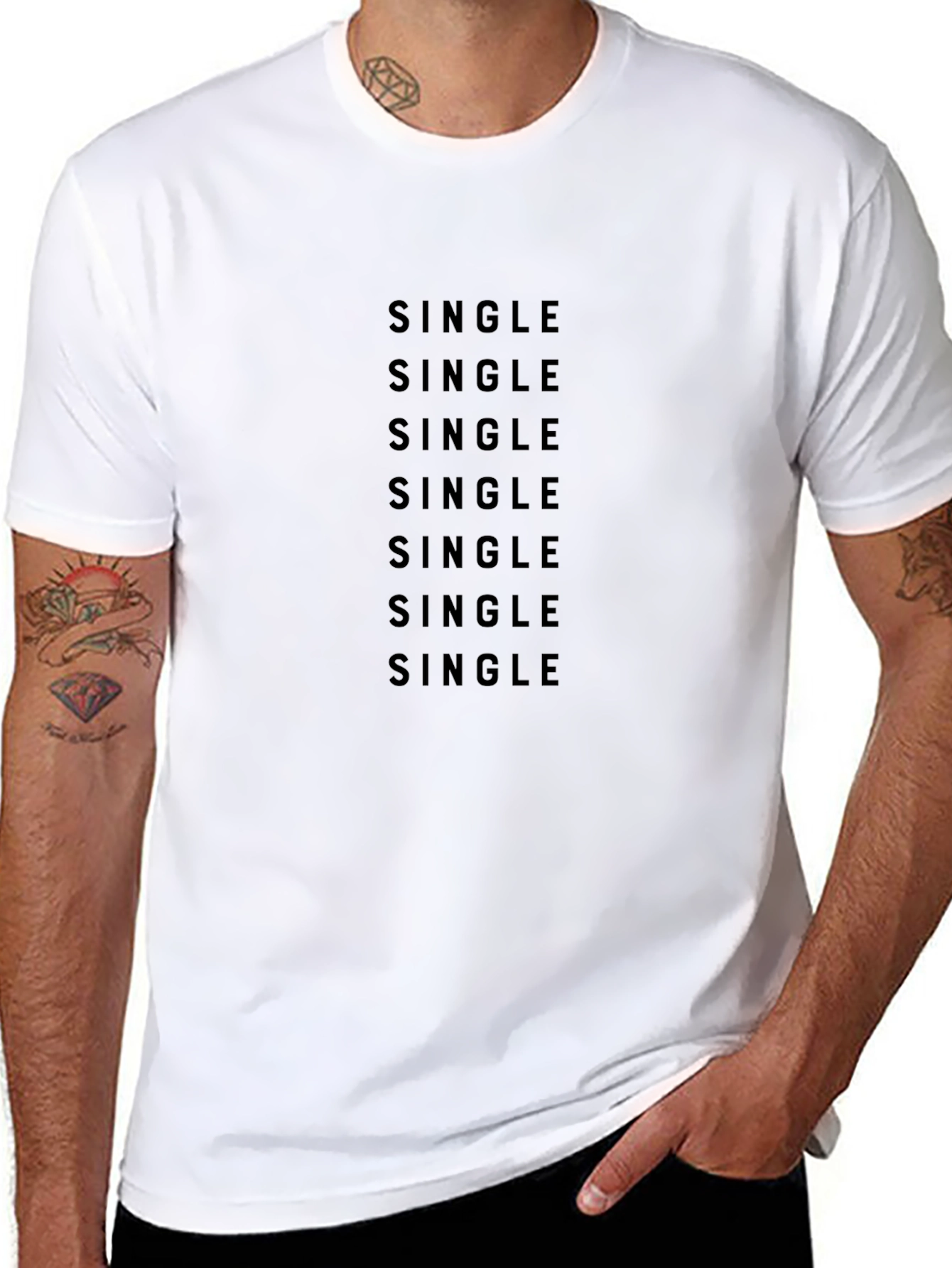 Single Statement Black T-Shirt