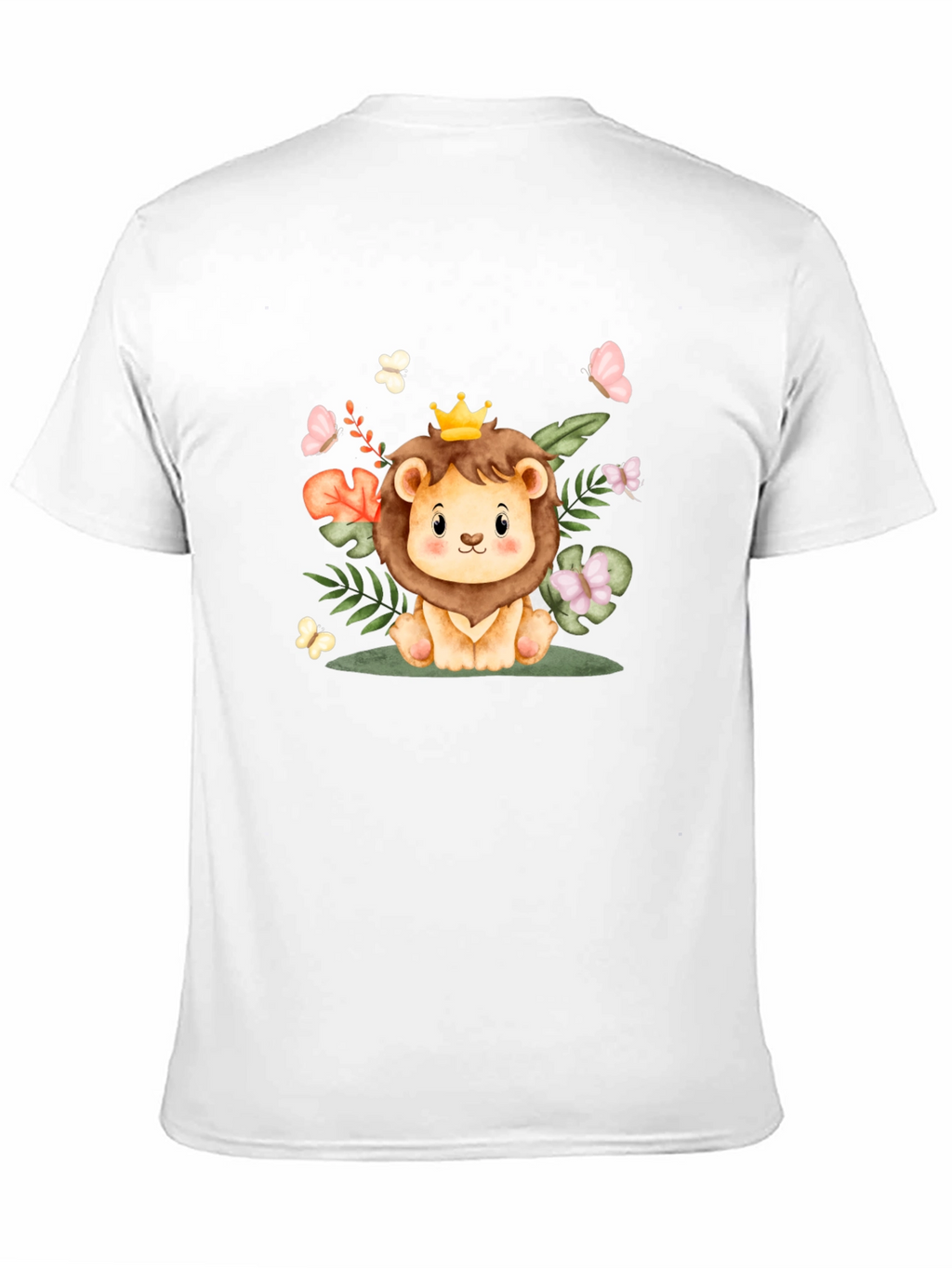 Cute Lion King Graphic Tee - Black Cotton Blend