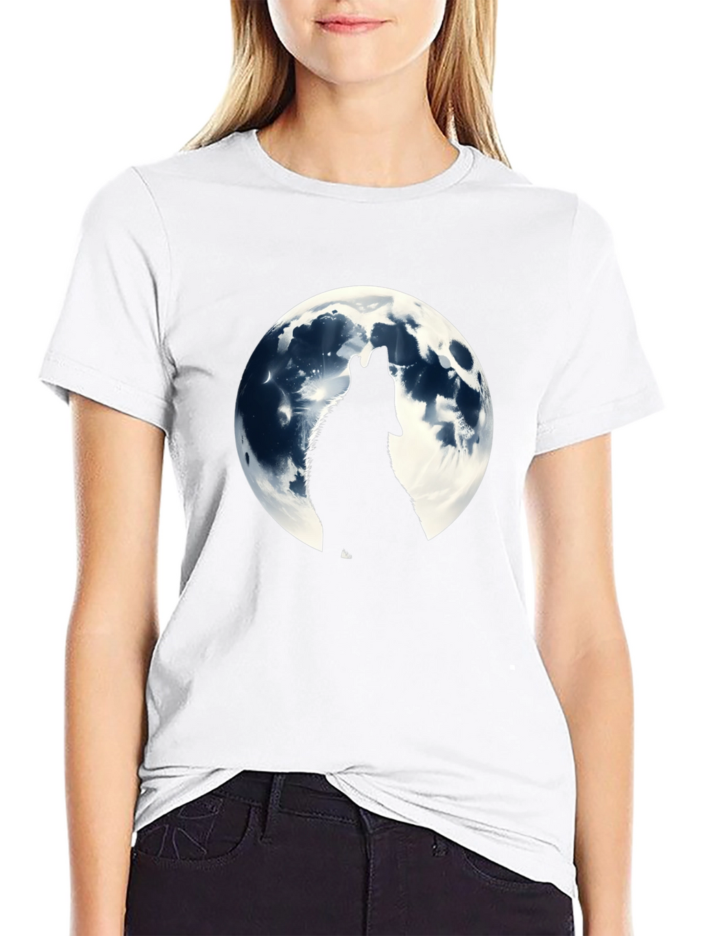 Wolf Moon Graphic T-Shirt - Black