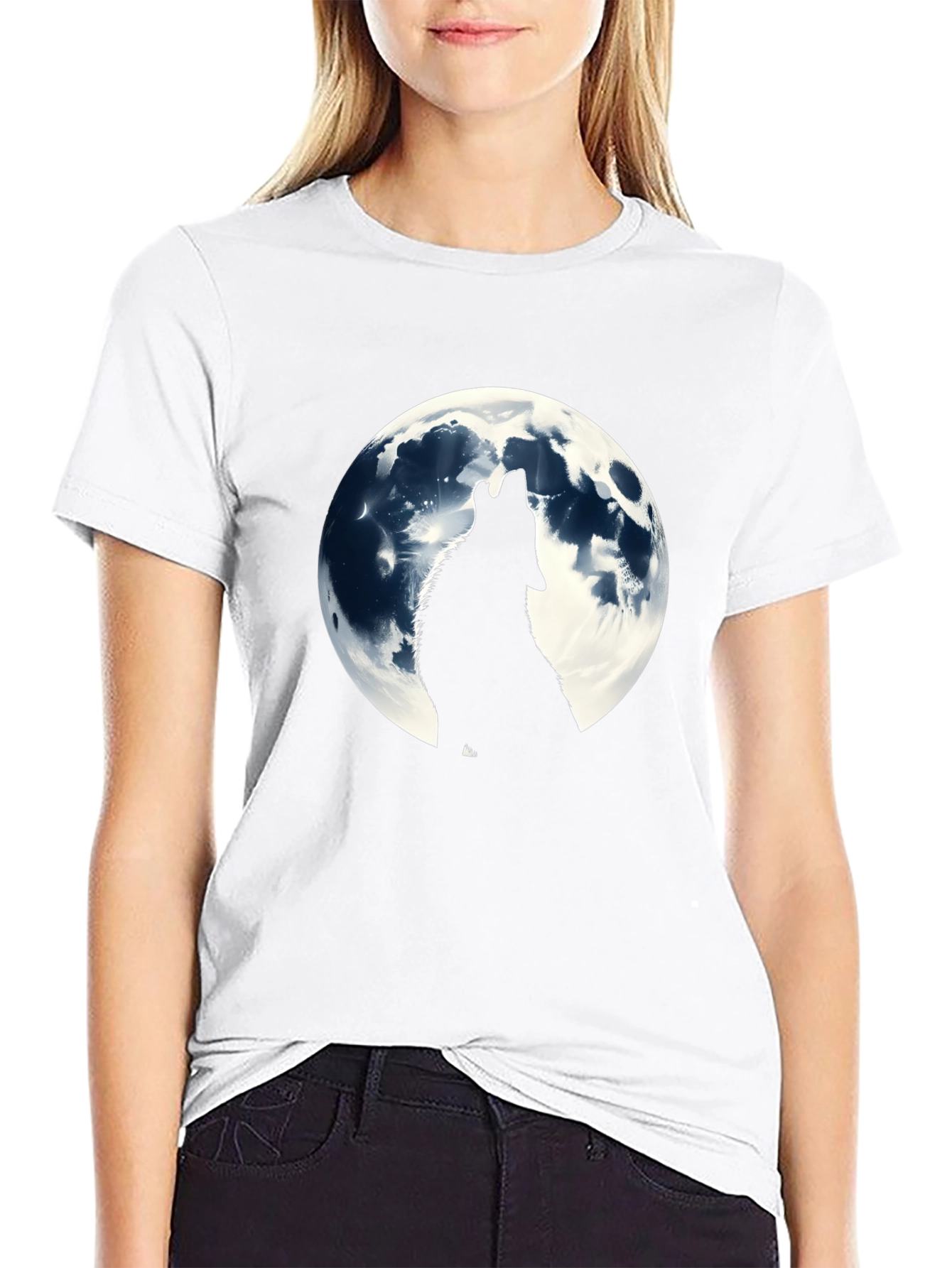Wolf Moon Graphic T-Shirt - Black