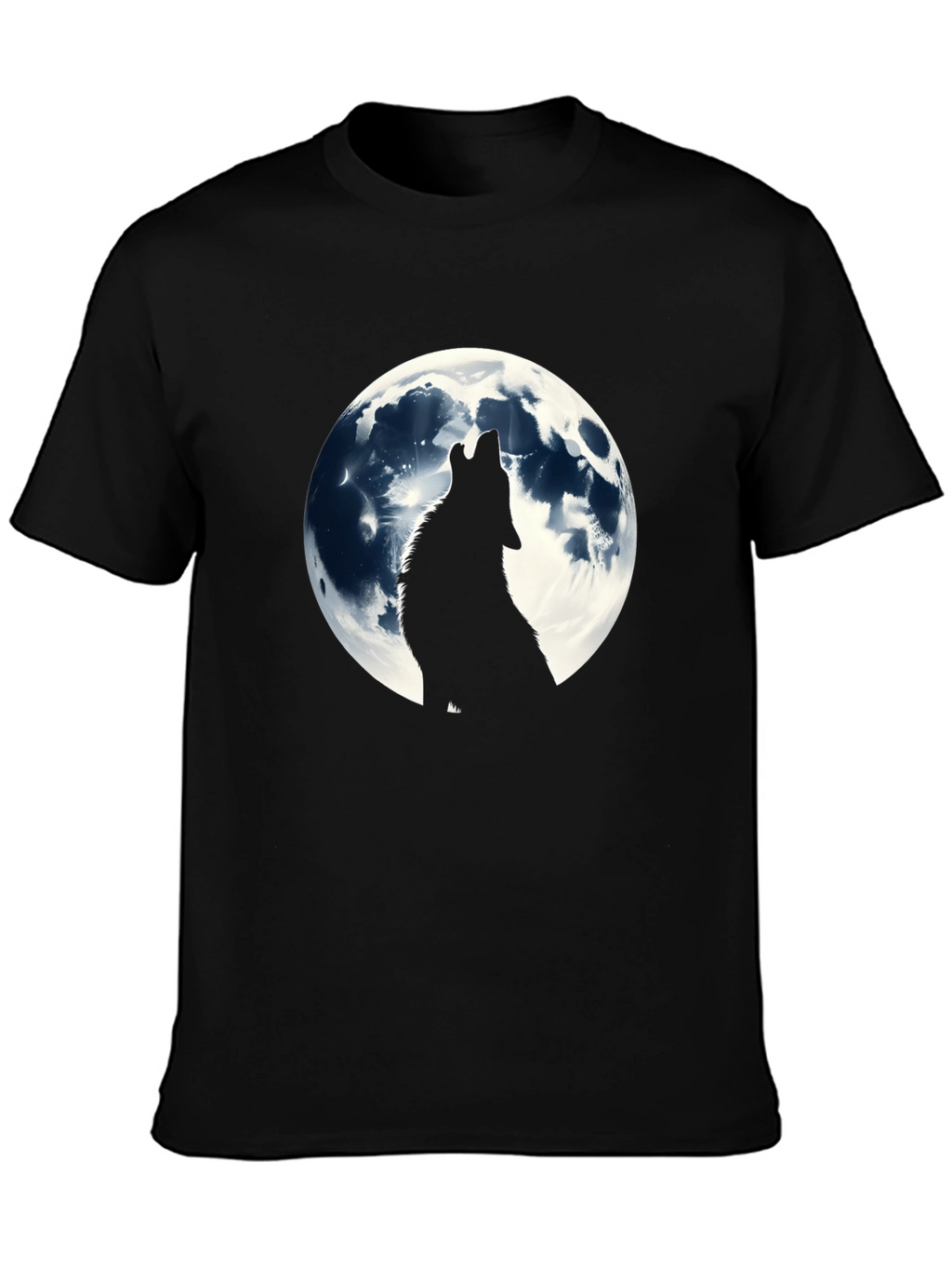 Wolf Moon Graphic T-Shirt - Black