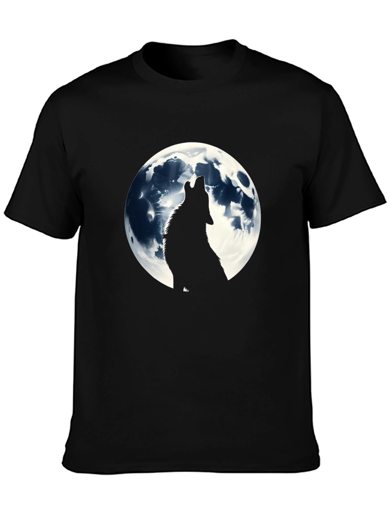 Wolf Moon Graphic T-Shirt - Black