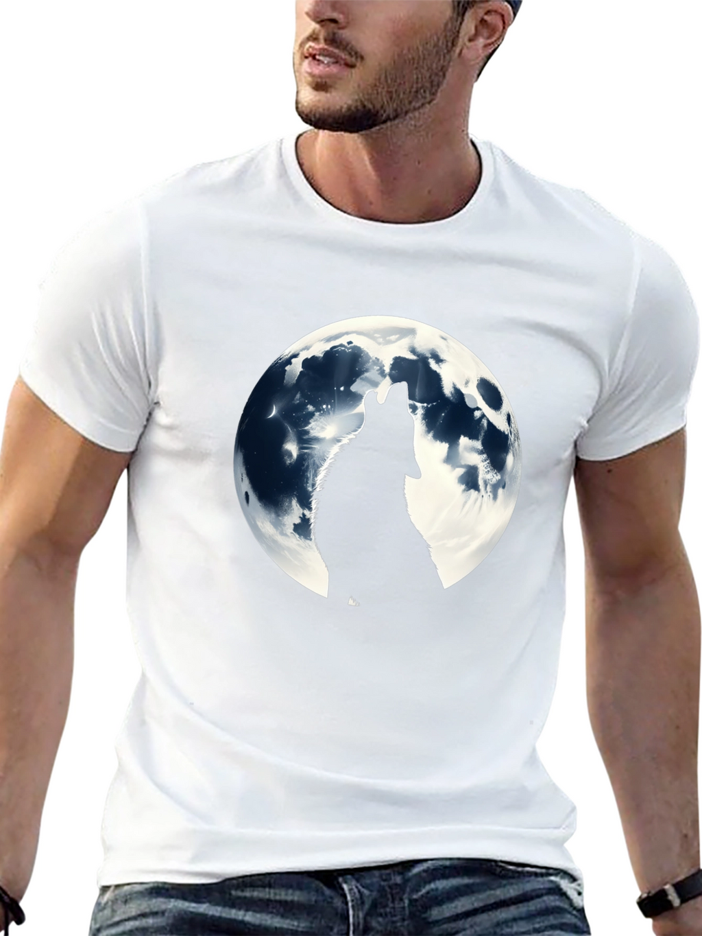 Wolf Moon Graphic T-Shirt - Black