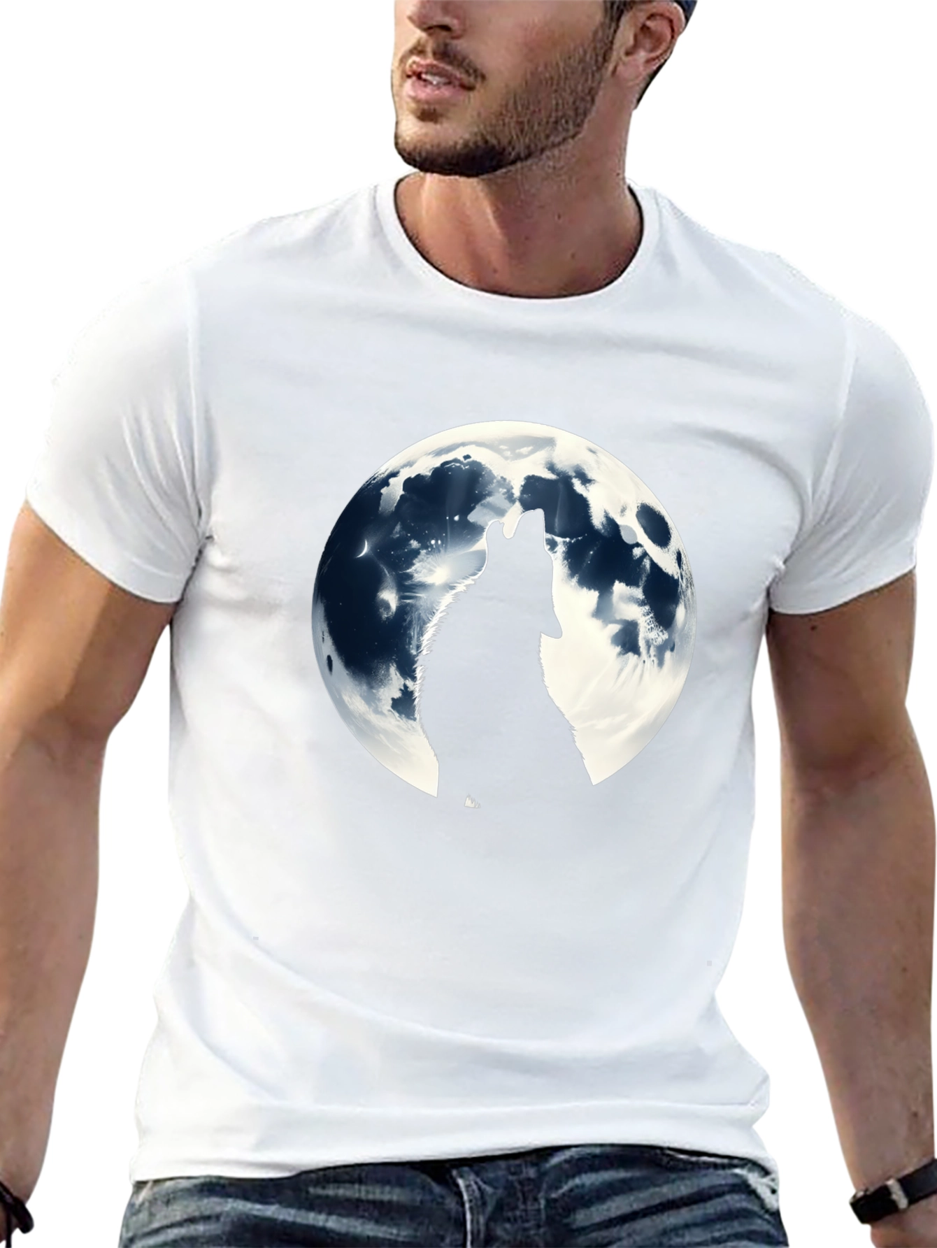 Wolf Moon Graphic T-Shirt - Black