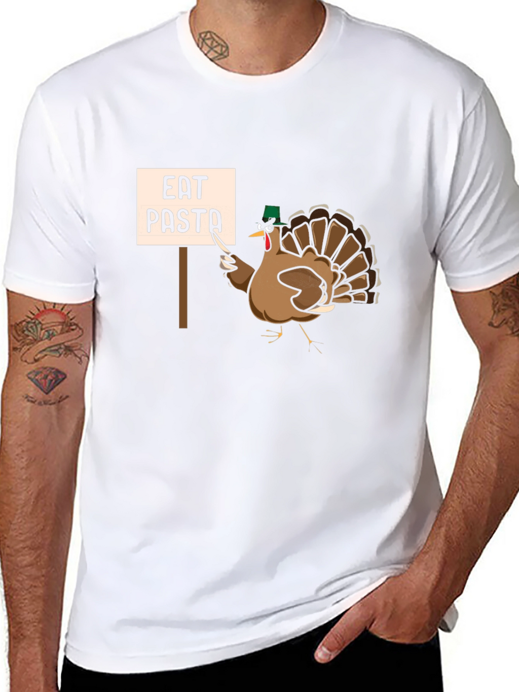 Eat Pasta Turkey T-Shirt - Thanksgiving Humor Tee